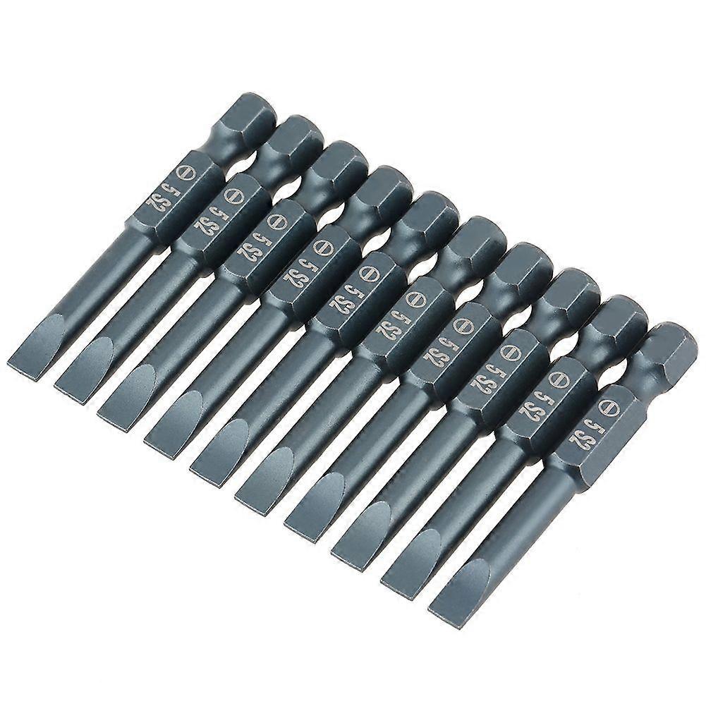 Hochwertiger S2 Schlitzluftschraubendreher Bit Einzelkopf H6,3 * 50 * SL5mm