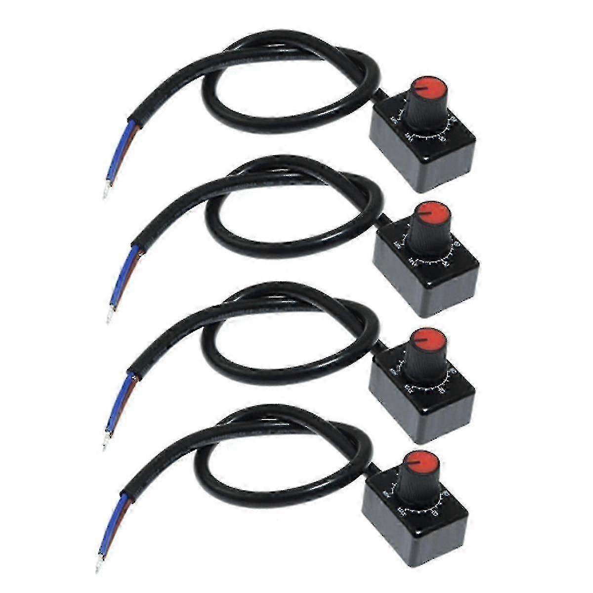 DC 0/1-10V Knob LED Dimmer,Low Voltage Passive Dimmer PWM Dimming for 0-10V or 1-10V Dimmable Electronic LED Driver 4Pcs