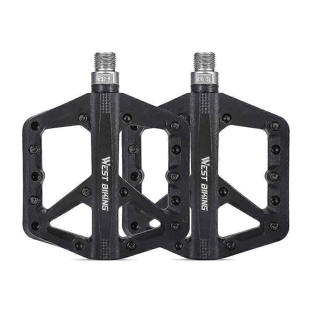 دواسات دراجة نايلون خفيفة الوزن 2 محامل مختومة دواسات الدراجة المضادة للانزلاق مقاومة للماء دواسات الدراجة واسعة