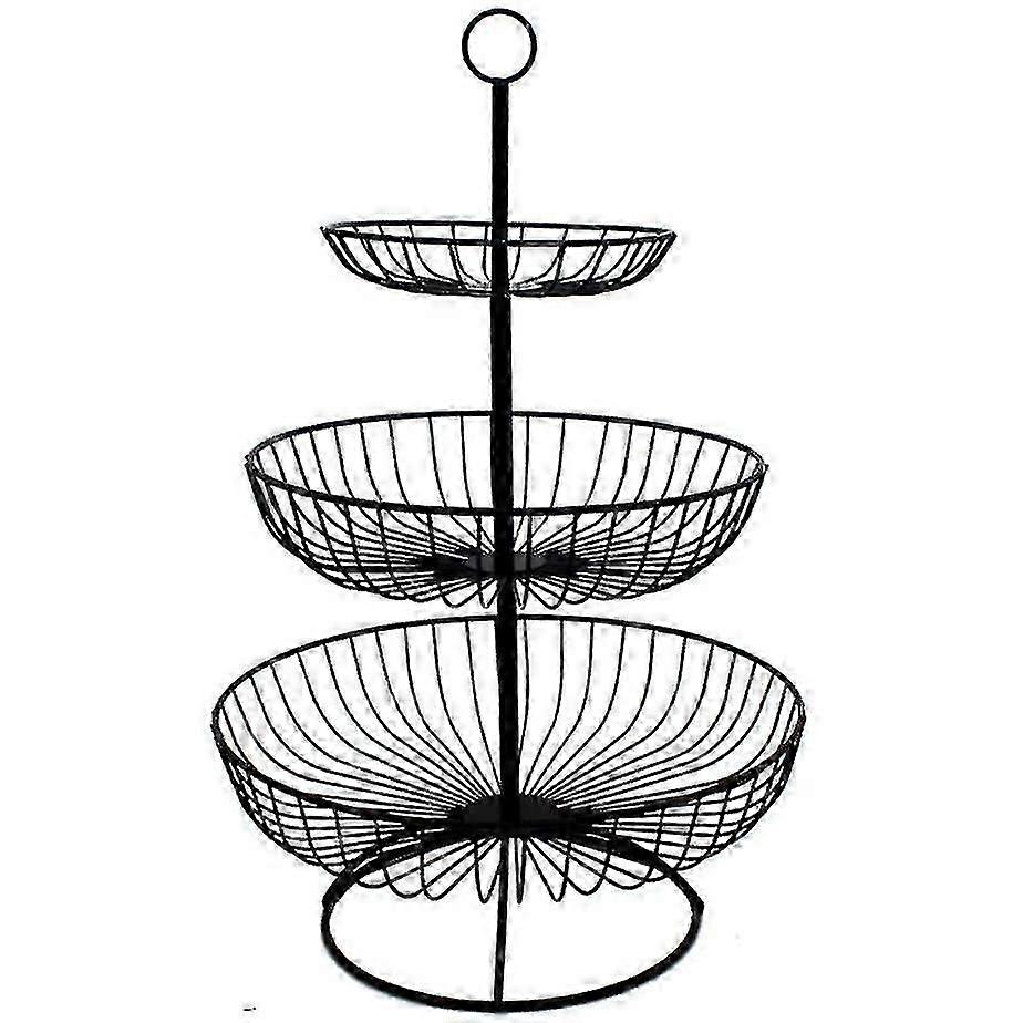 Obstkorb 3 Tier Metall Obstbecher Gemüse Obst Kuchen Display Stand