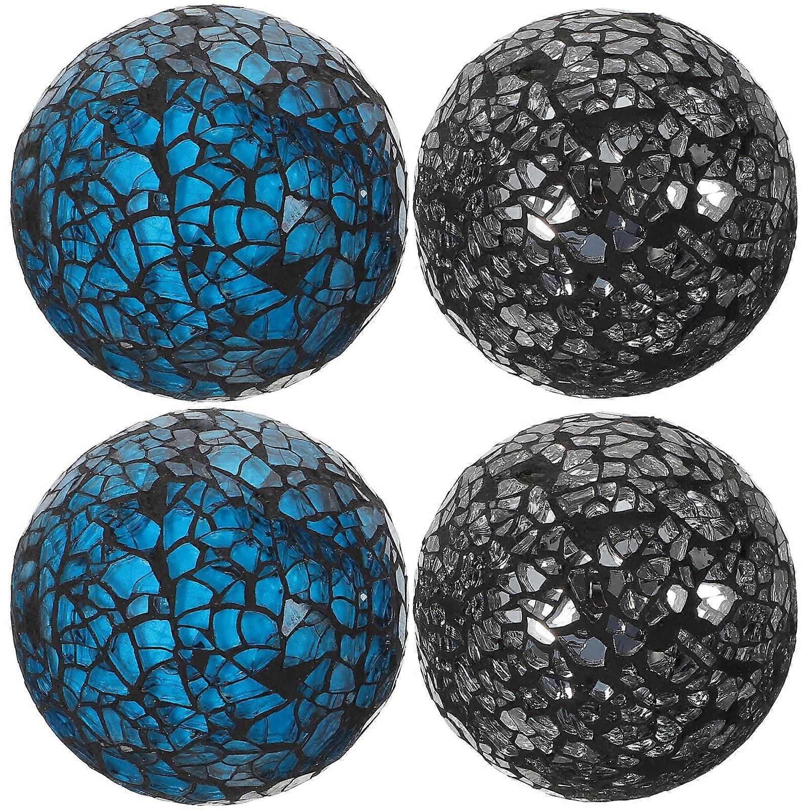 Here's a polished and professional product description based on your input:
**4pcs Mosaic Decorative Sphere Glass Orbs – Elegant Table