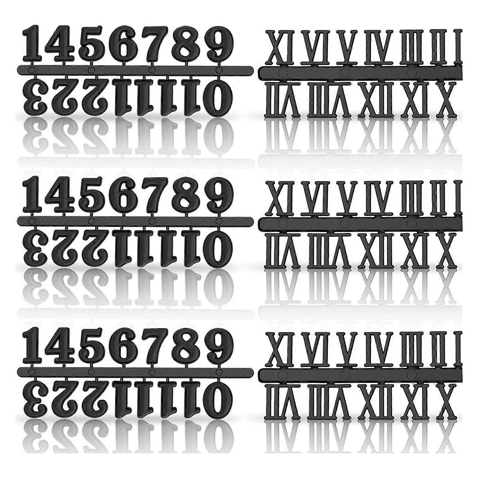 Craft Digital Clock Numbers Kits Metal Arabic or Roman Numerals Set for Clock Watch Repair Replacement Accessories Set of 4