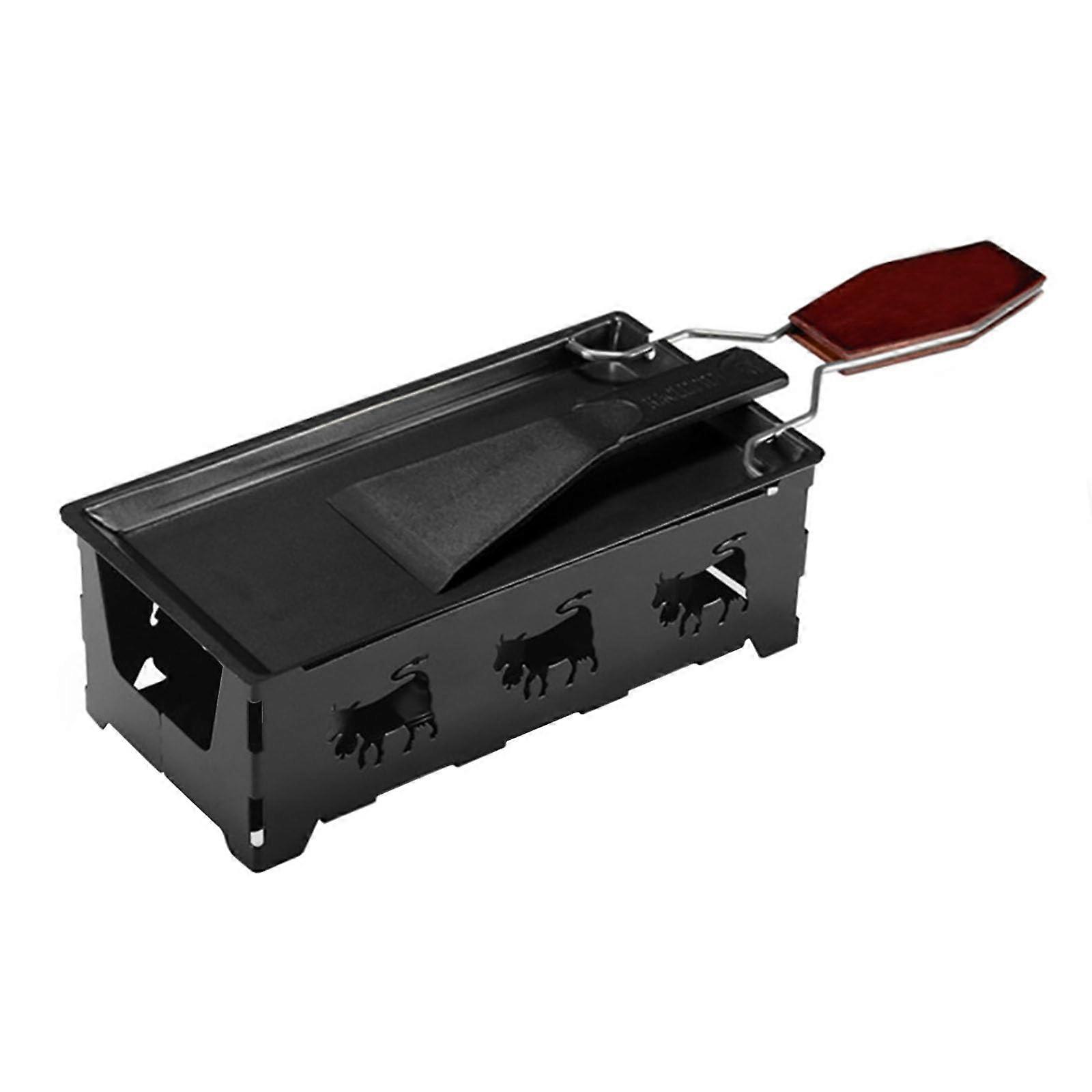 Cheese Grill Pans With Spatula, Black Color, Wooden Handle, For Cheese Enthusiasts