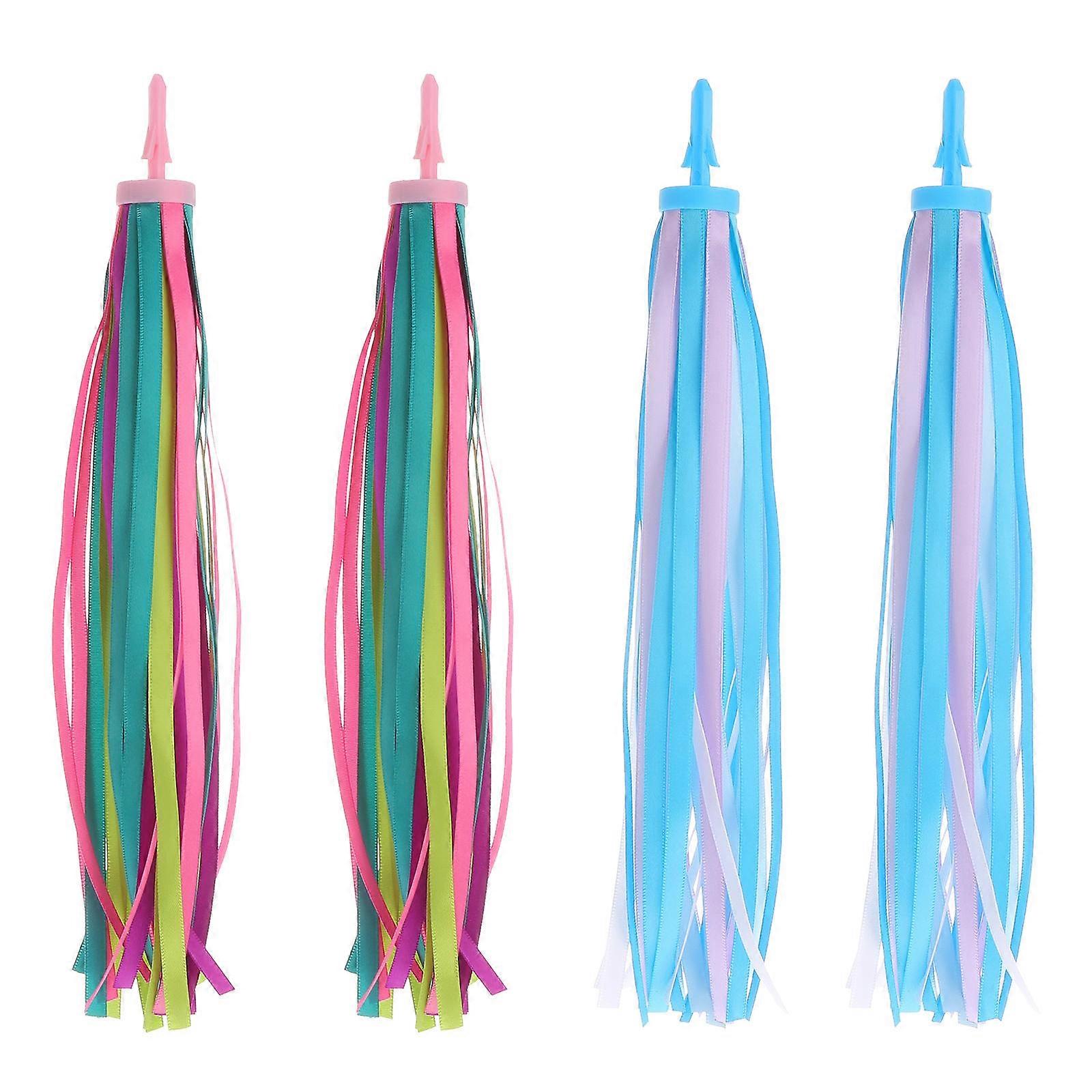 2pcs Bike Handlebar Streamers Tassels Durable Plastic Decorative Ribbons for Scooters Bicycles Boys