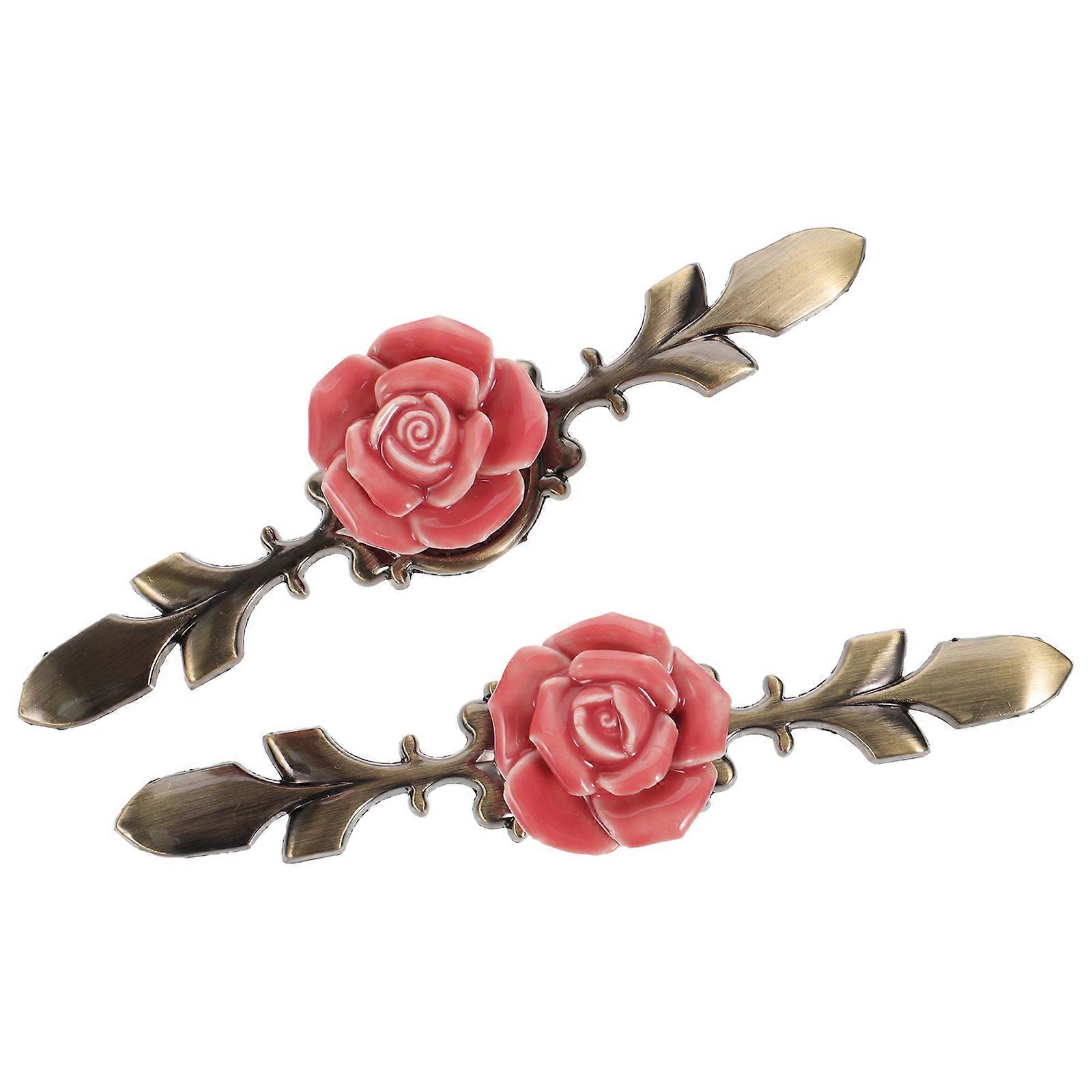 Kitchen Cabinet Handles Flower Shape Easy To Install Furniture Handle For Kitchen Cabinets Assorted Color 2Pcs