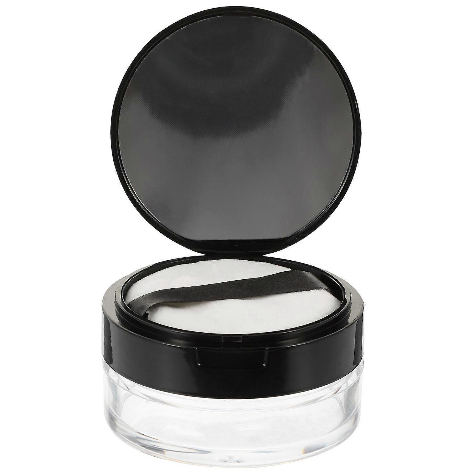 Box Portable Case Puff Holder Female Container Daily Use Black 6.80X6.80X4.00CM Sealing 1 Set