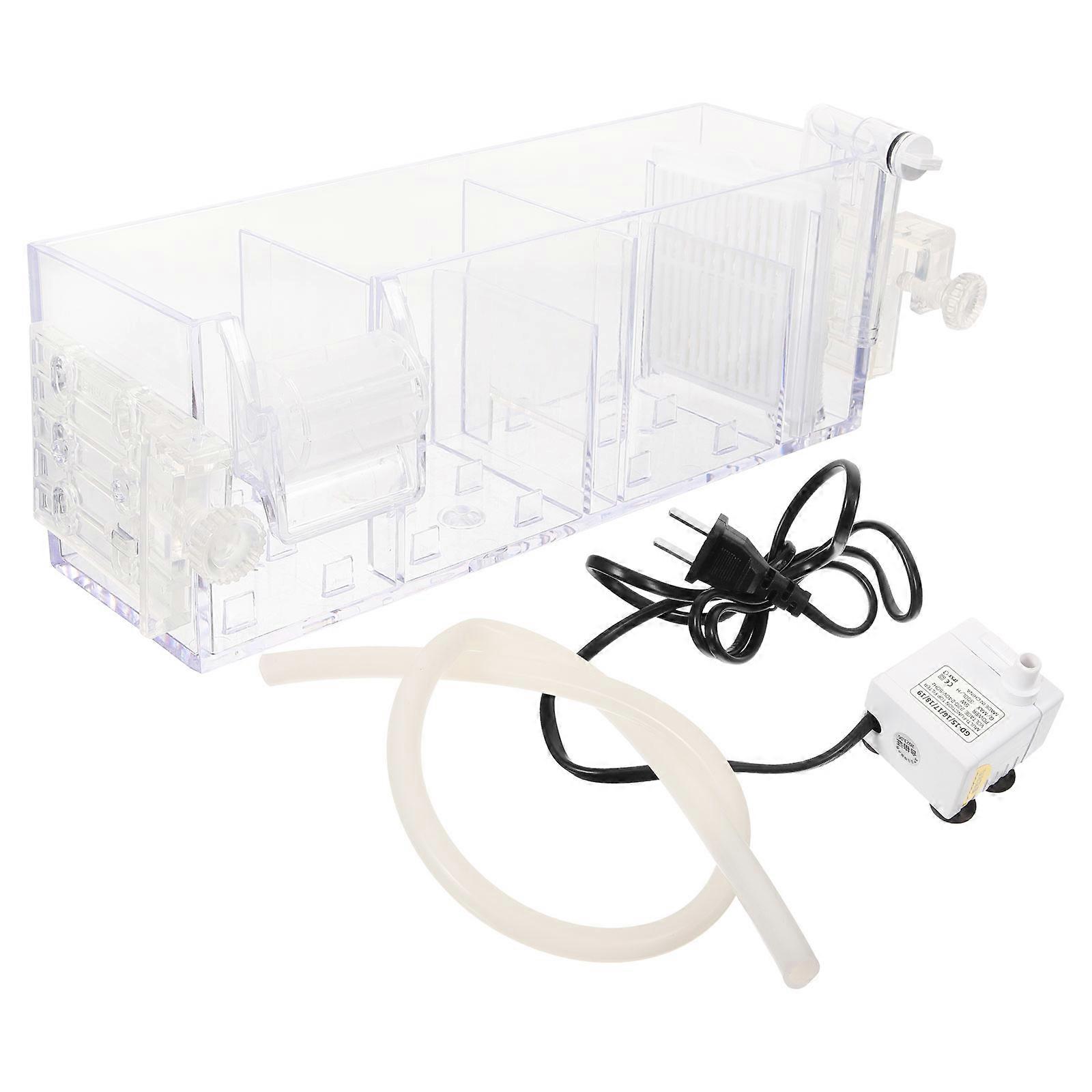 Filtration Box Aquarium Filter Box For Fish Tank Accessories With Acrylic Material Square Shape Water 1Set