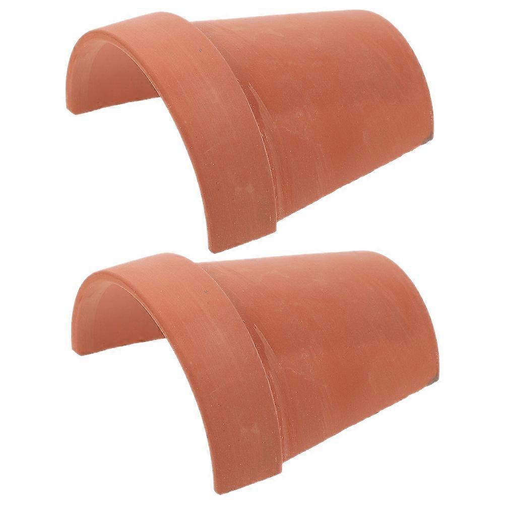 Reptile Hideout Cave Reptiles Shelter Indoor Use Brown 10.00X10.00X5.00CM Hideout 2Pcs