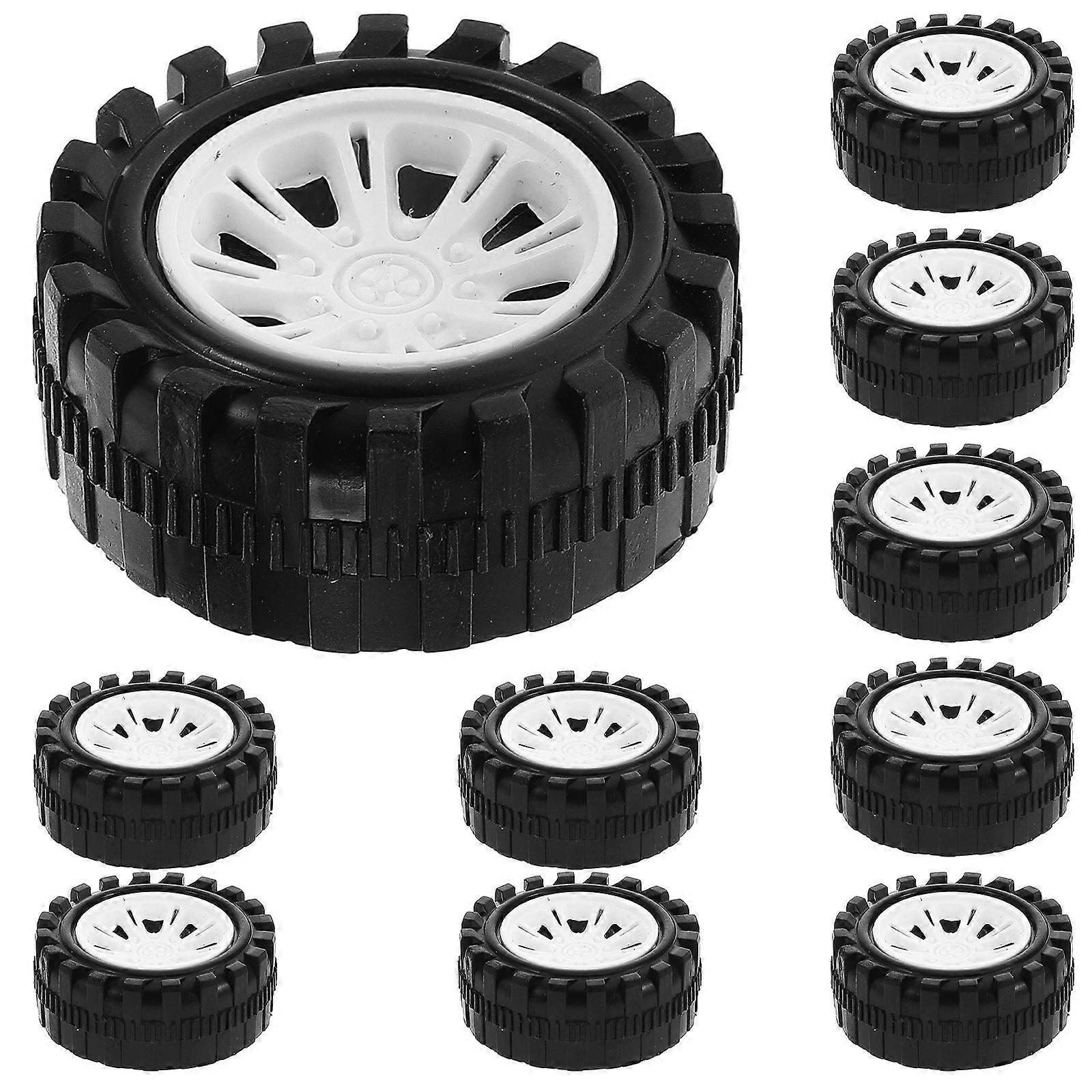 Plastic Wheel For Toy Cars Provides Grip And Control Easy To Assemble 10Pcs