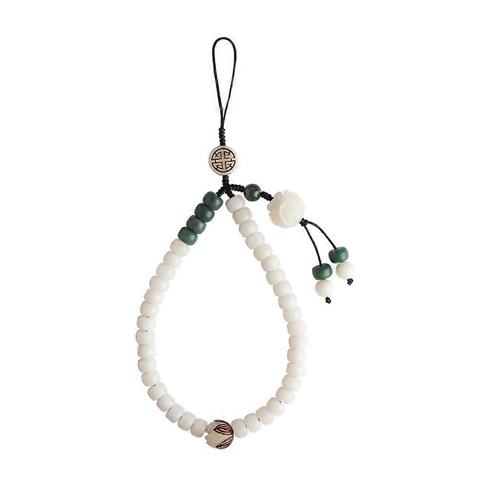 Mobile Phone Beads Durable Lightweight Chinese Style White Jade 1Set