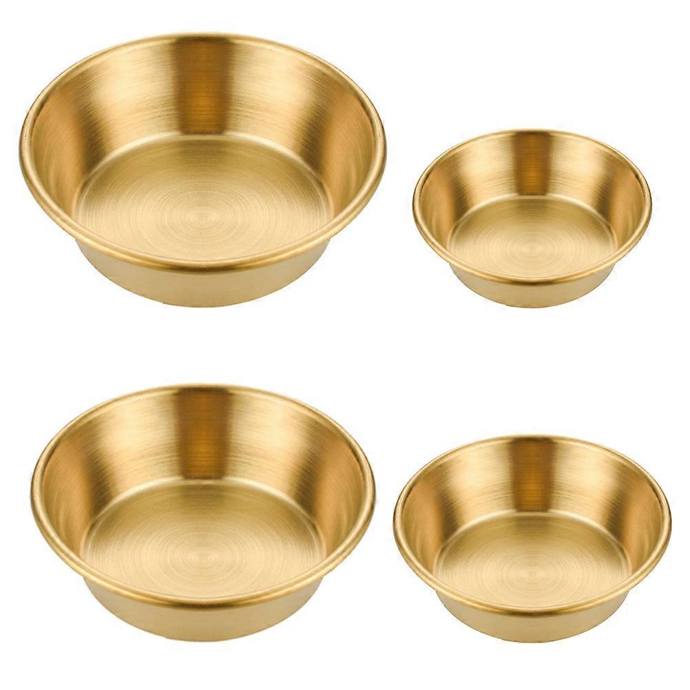 Dipping Sauce Cups Resuable Stainless Steel Seasoning Plates 6Cm Home Use 4Pcs