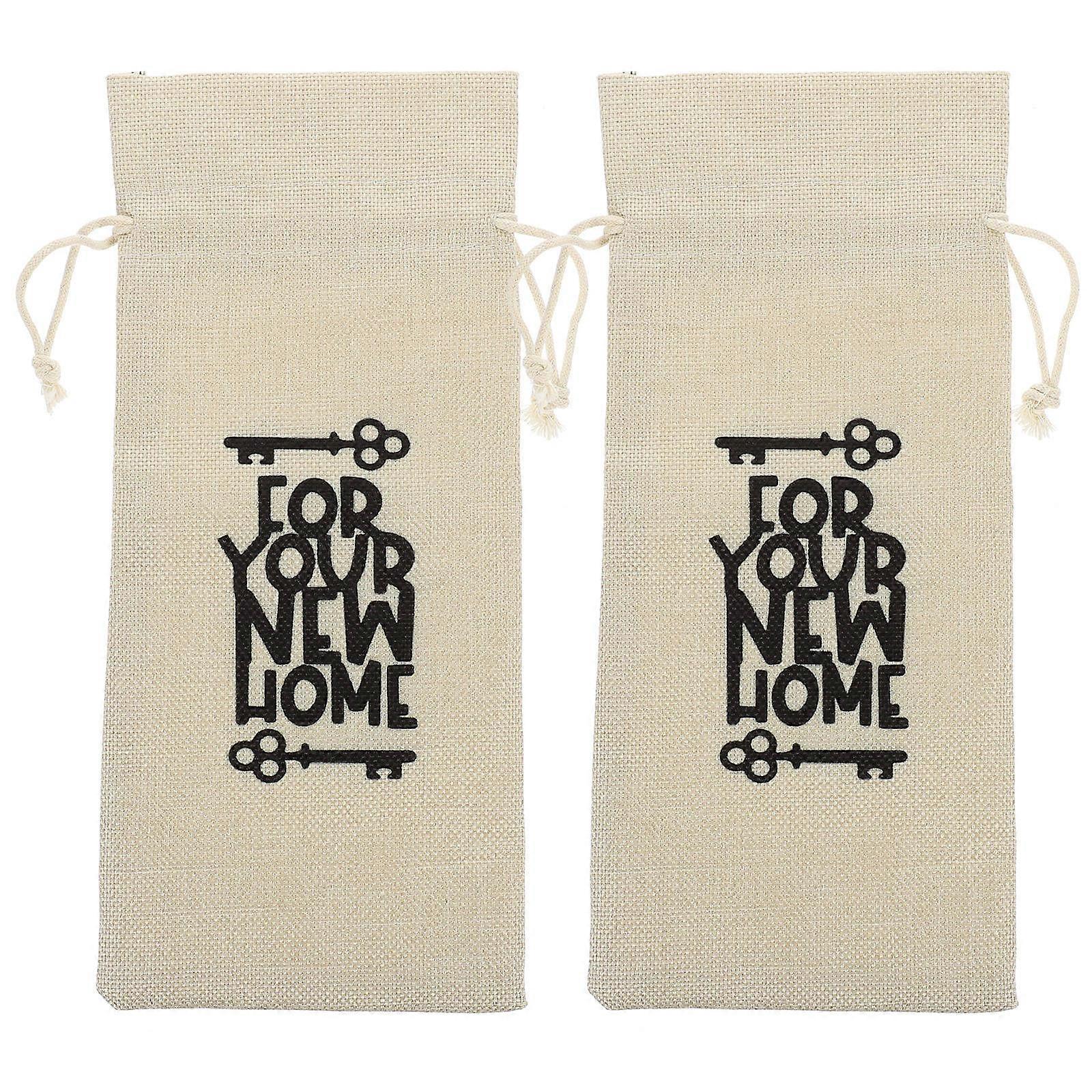 Cotton Linen Bags Rustic Drawstring Gift Bags for Bottles Perfect for Housewarming, Christmas, Wedding, Party, and Banquet Use