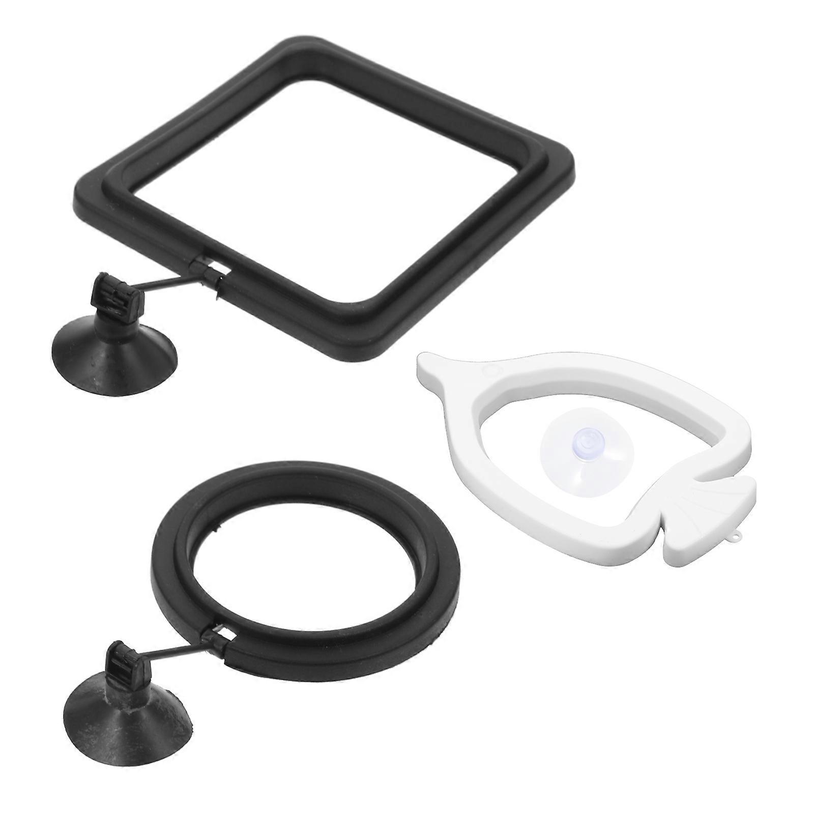 Fish Feeding Rings Aquarium Feeder Professional Design Float on Water Assorted Color 3Pcs