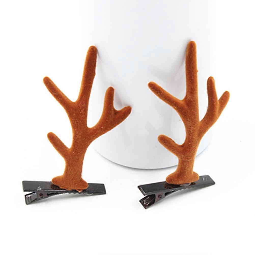 Cosplay Accessory Reindeer Antlers Flocking Material Christmas Style 6Pcs