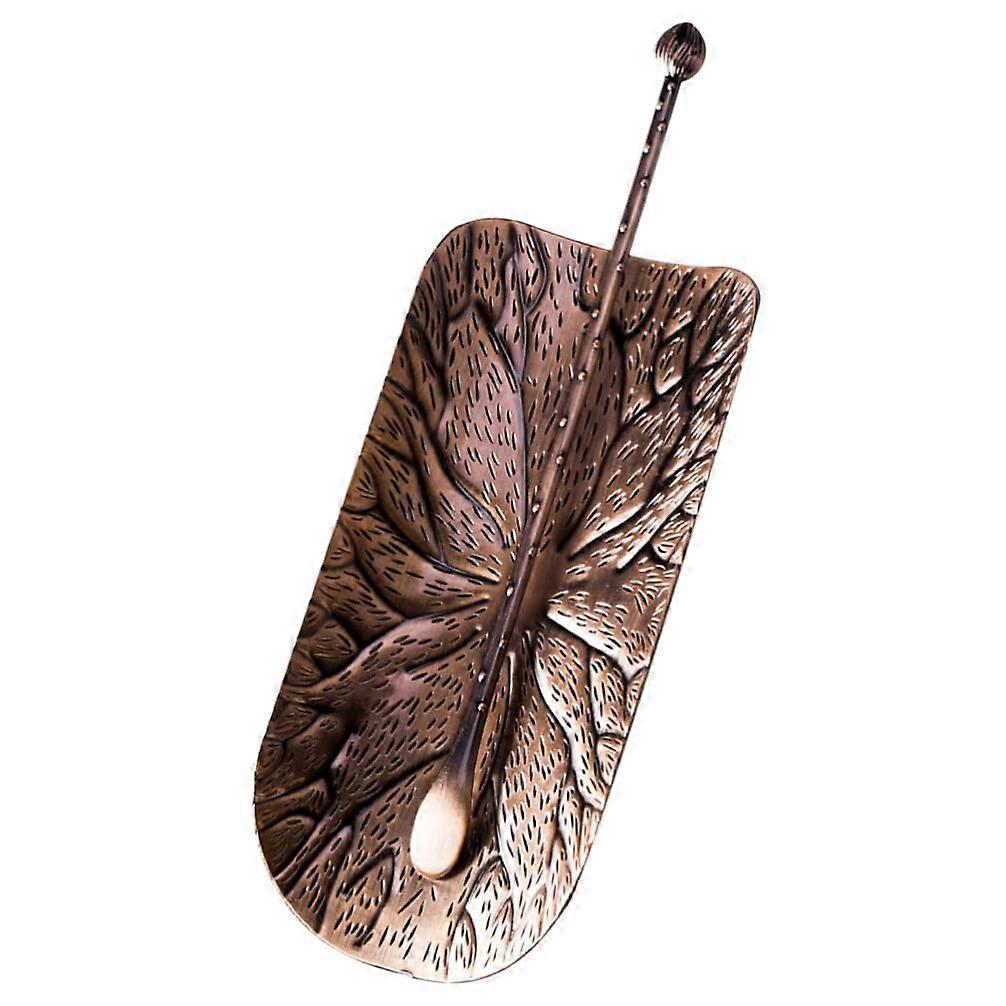 Tea Scoop Alloy Kungfu Style for Loose Leaf Tea Serving Chinese Japanese Tea Set Dark Red