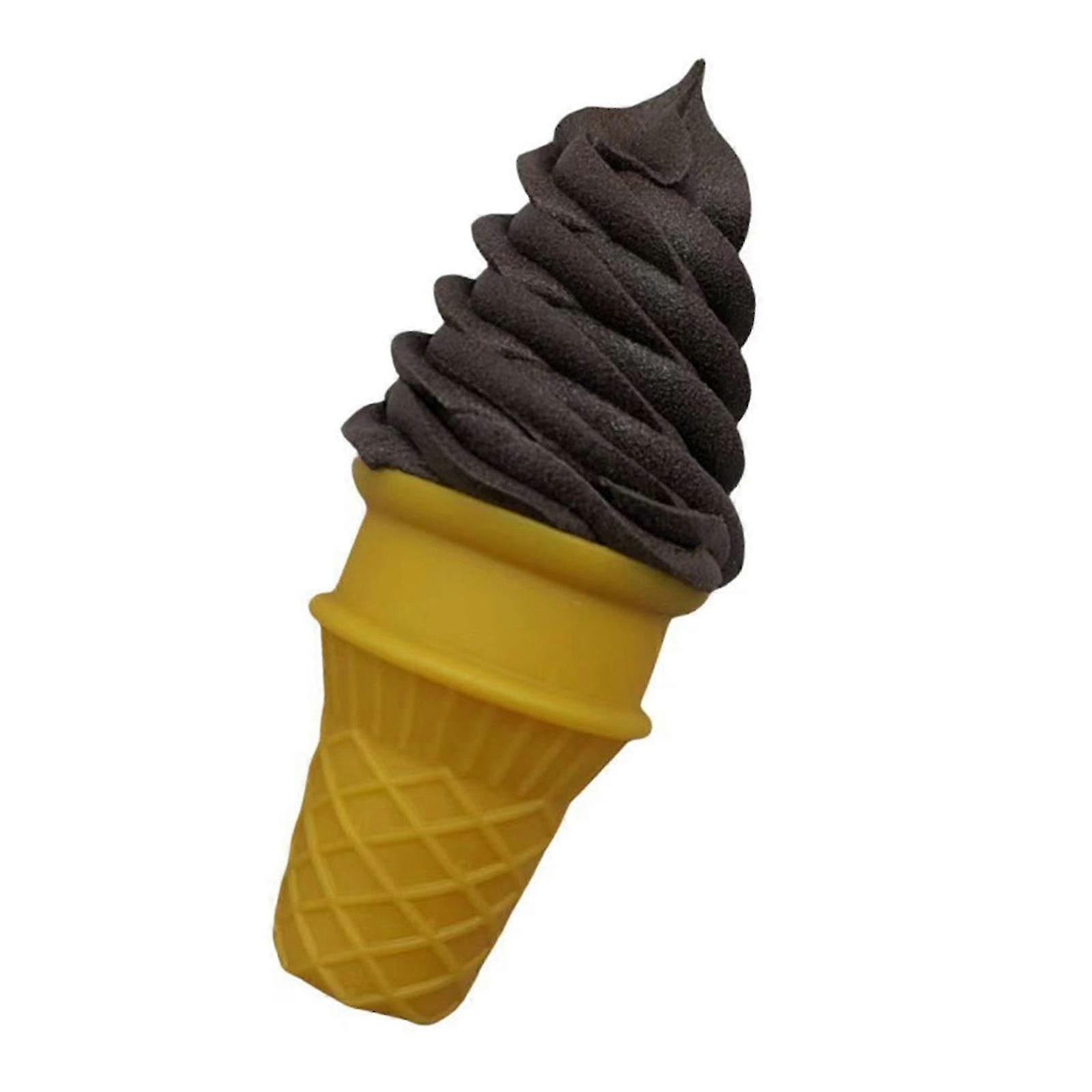 Simulation Ice Cream Cone Chocolate Tone Model of Temptings Dessert Photography for Shop Display Yellow