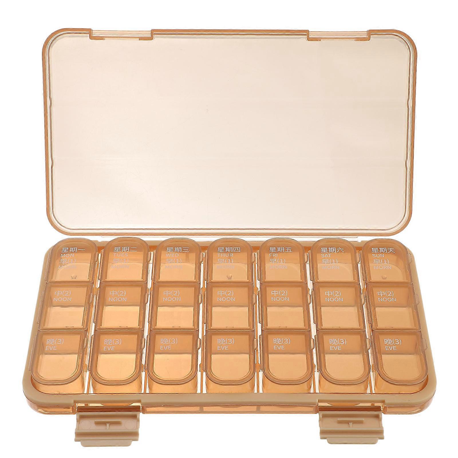 Small Travel Pill Case Food Grade Plastic Rectangular Compact Design For Elderly 1Pack