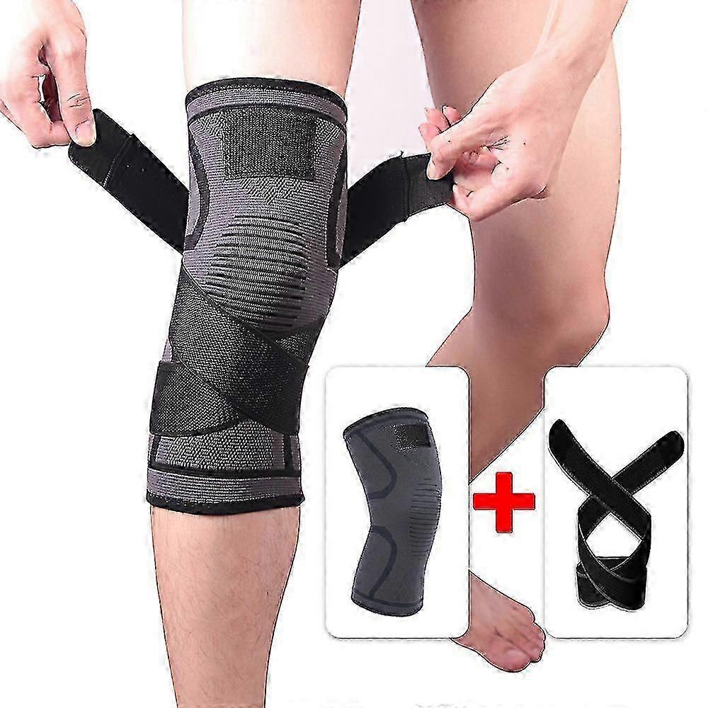 Knee Compression Sleeve (2 Pack) Support Brace for Running and Workouts
