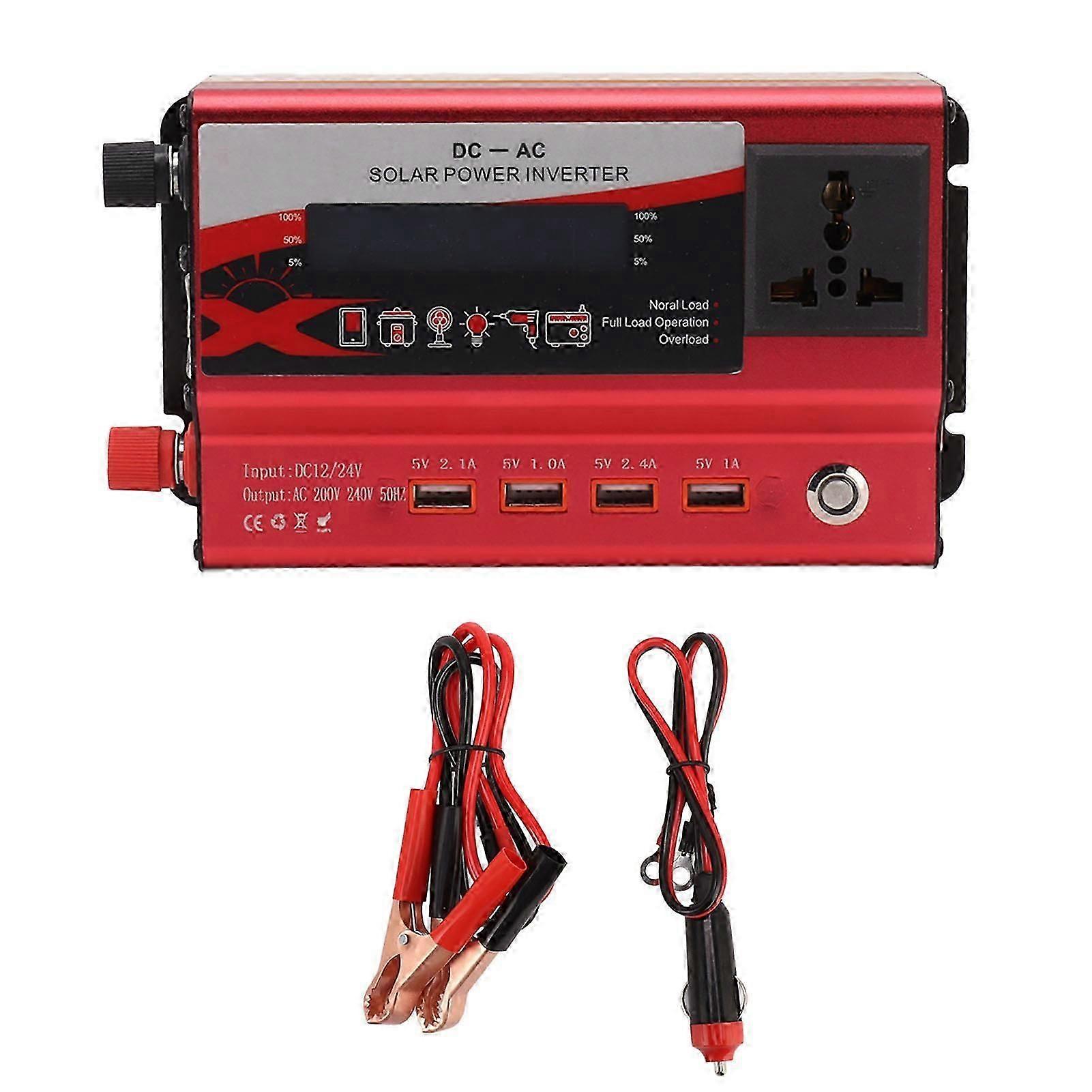 420W Car Inverter with LED Display 4 USB Port Aluminum Alloy Power Converter 12V to