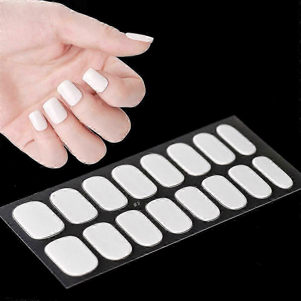 フレンチ半硬化ジェルネイルステッカー16ヒントピュアカラーフルカバレッジUVネイルパウダー耐久性のあるネイルエクステンションステッカー