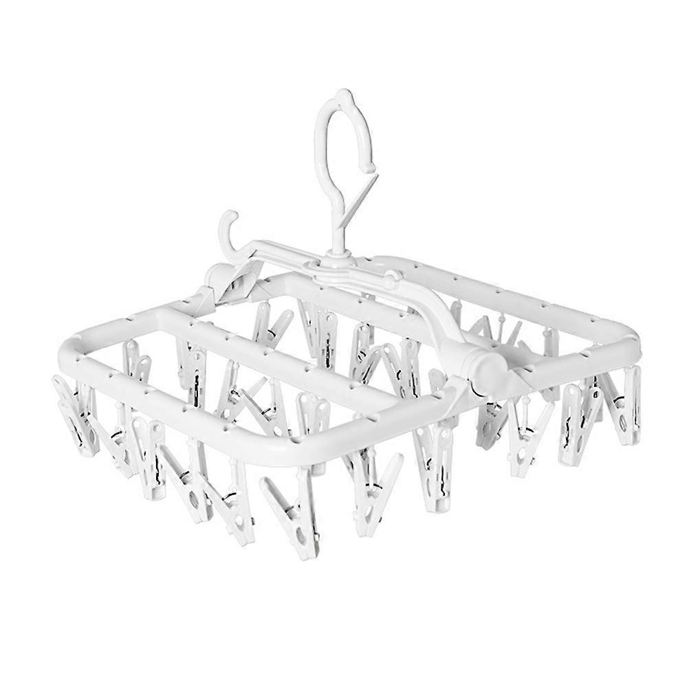 Foldable Clothes Hangers Space Saving Laundry Rack for Families Modern Design 32.5x32.5x25.3cm 1Pack White