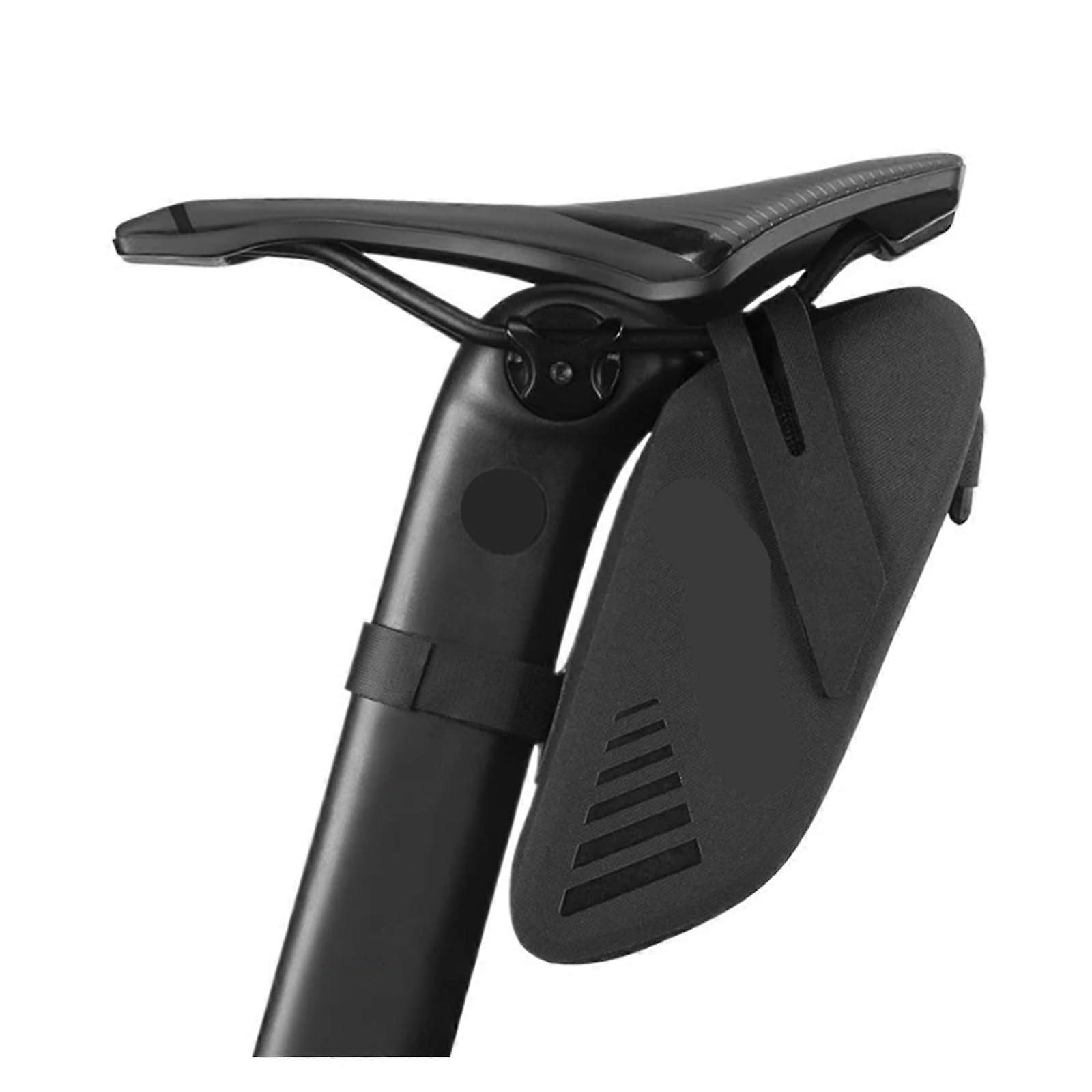 Bicycle Saddle Bag, 0.6L Capacity, Rear Bag with Reflection Black