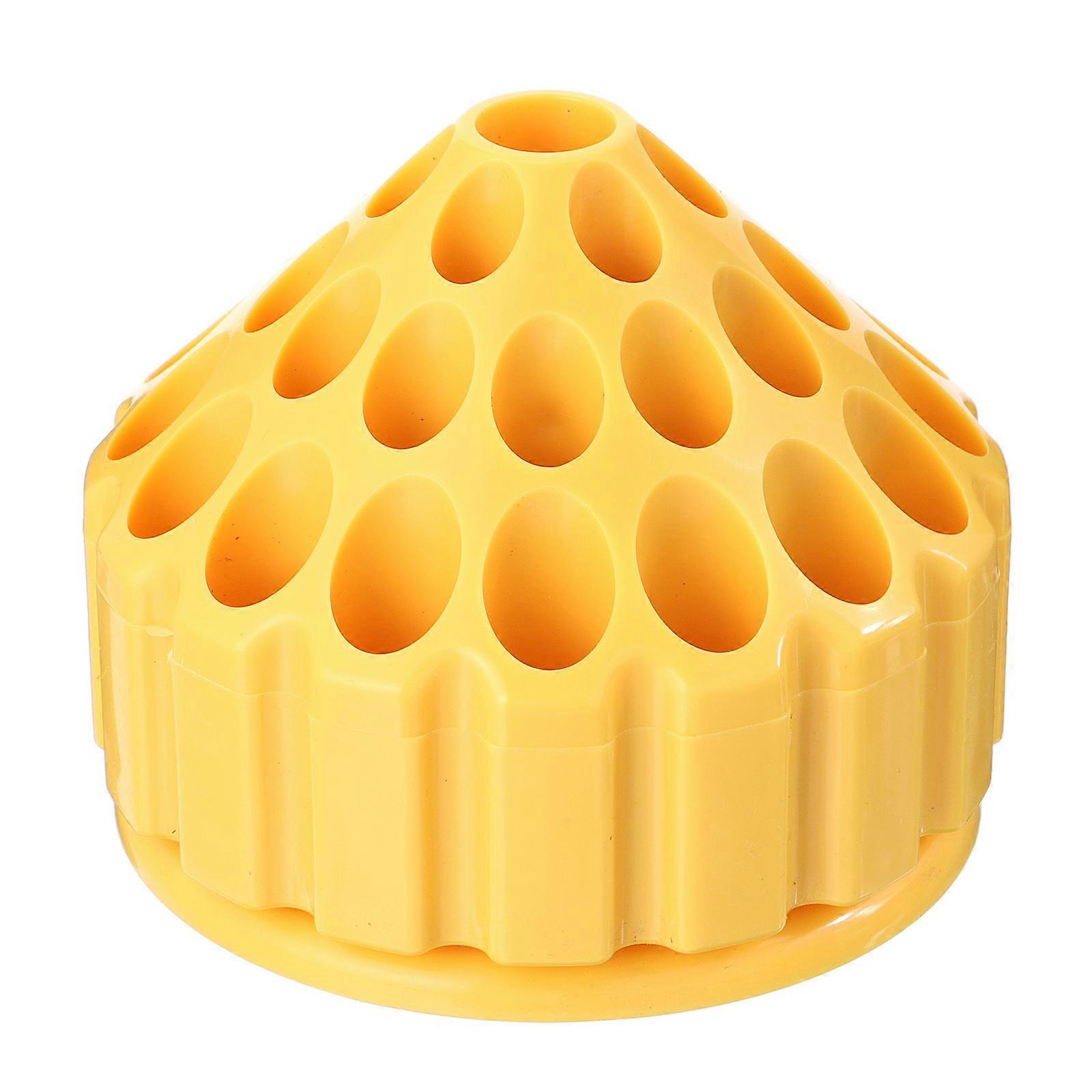 Empty Drill Bit Case Rotatable Drill Pin Storage Case Workshop Organization Yellow 10.5X10.5X9CM Tool Management 1Pcs
