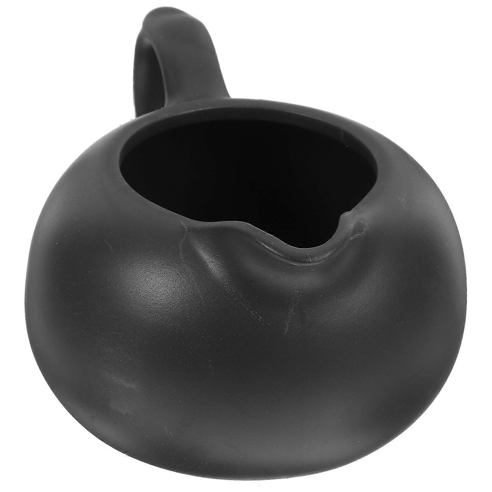 Ceramic Milk Kettle Ceramic Milk Dispenser Flavor Holding Black 12.60X8.80X6.50CM 1Pack