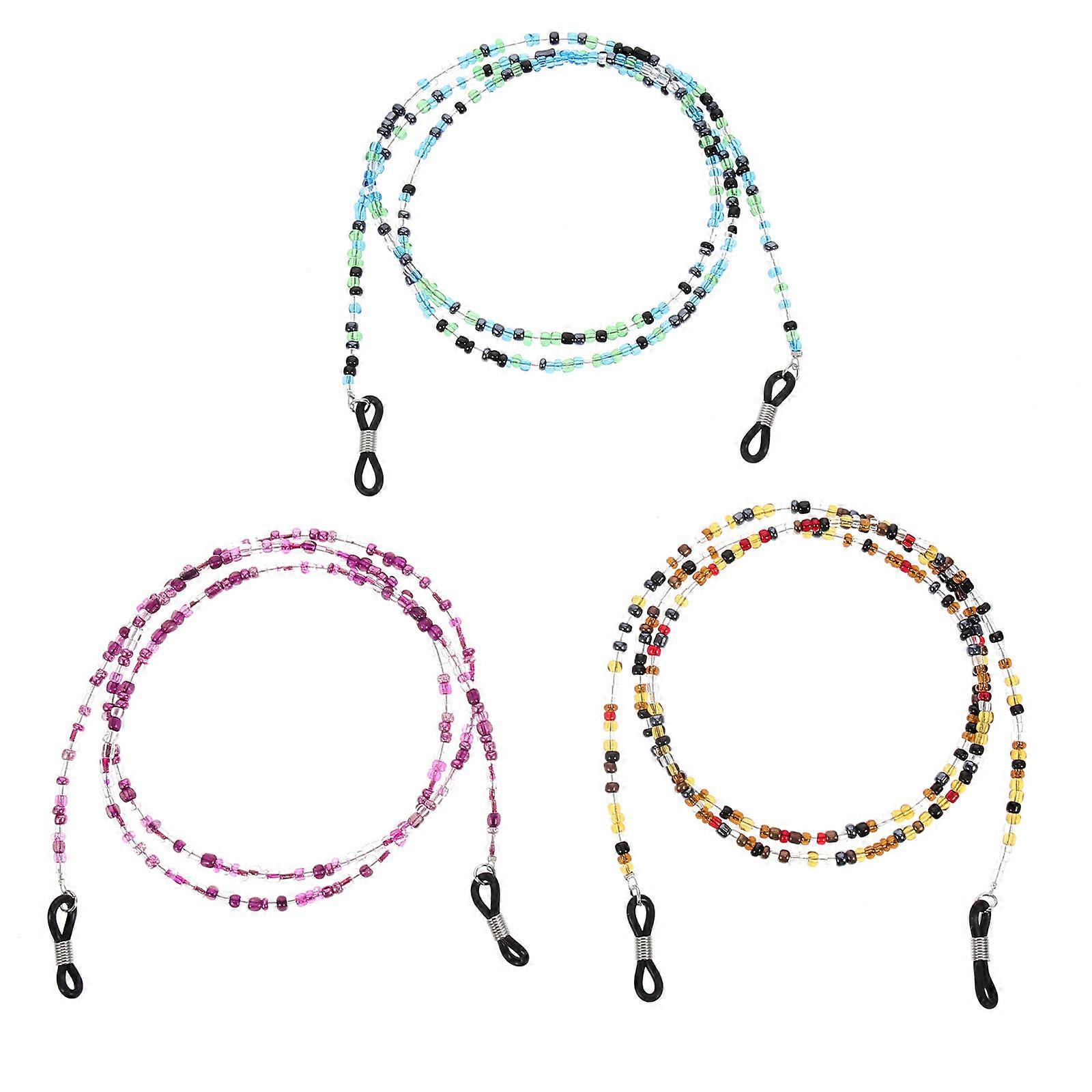3pcs Durable Eyewear Chains Lanyard – Tortoise Color, Secure Glasses Retention Accessory