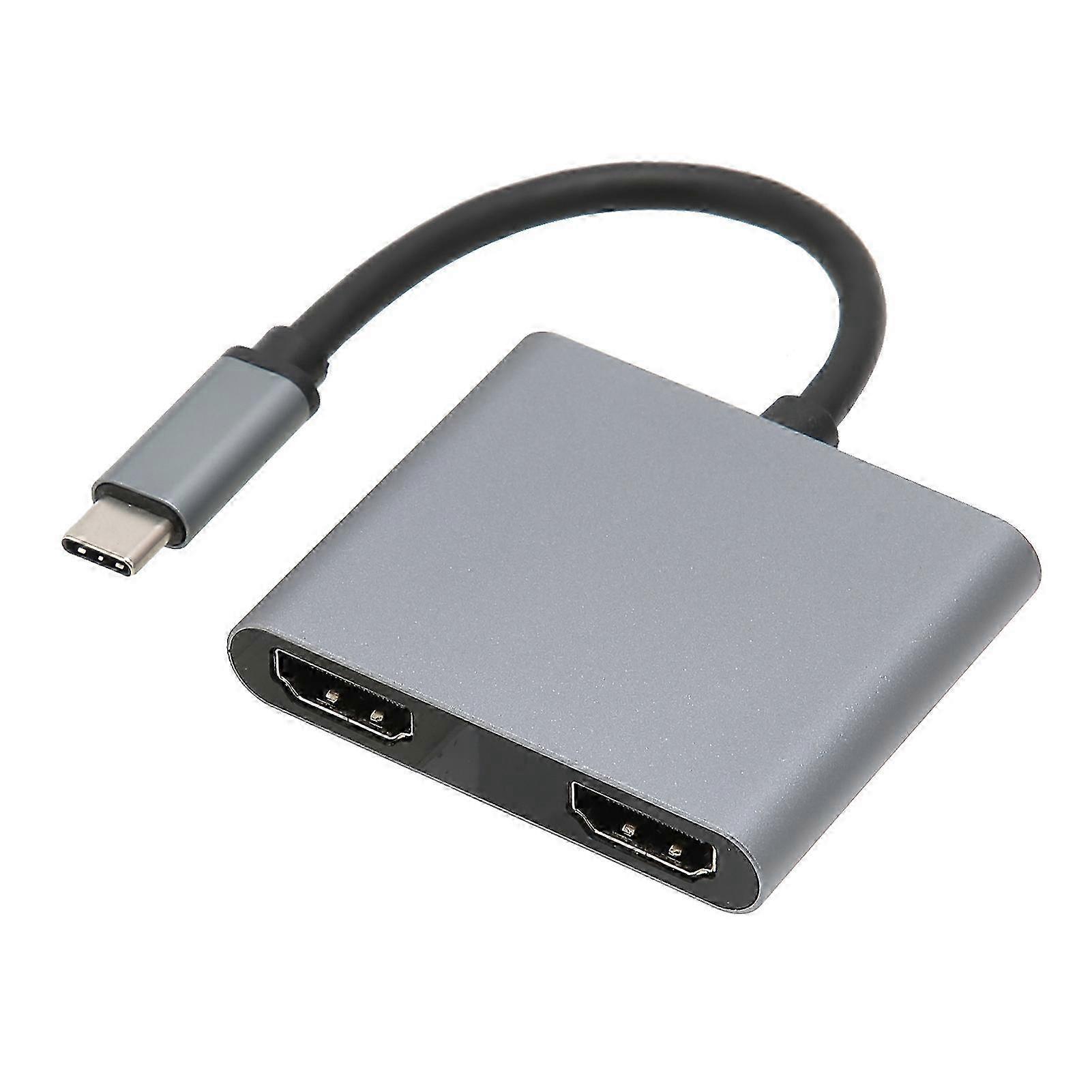 Type C to Dual HDMI Adapter 4K 60Hz for OS Tablets and Compatible Devices