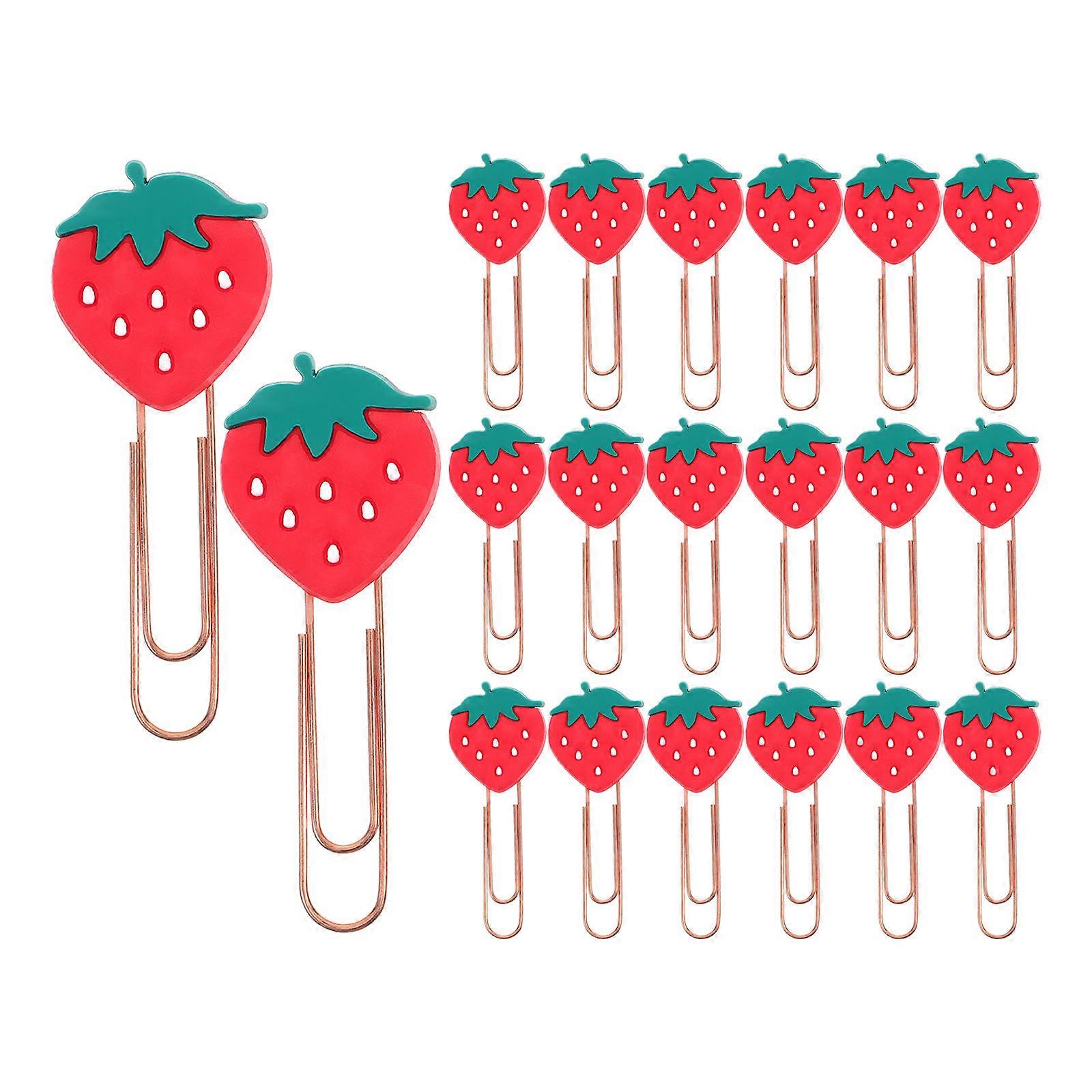Creative Paper Clip Small Document Clips Strawberry Shape Metal Diy Projects School Office 20Pack