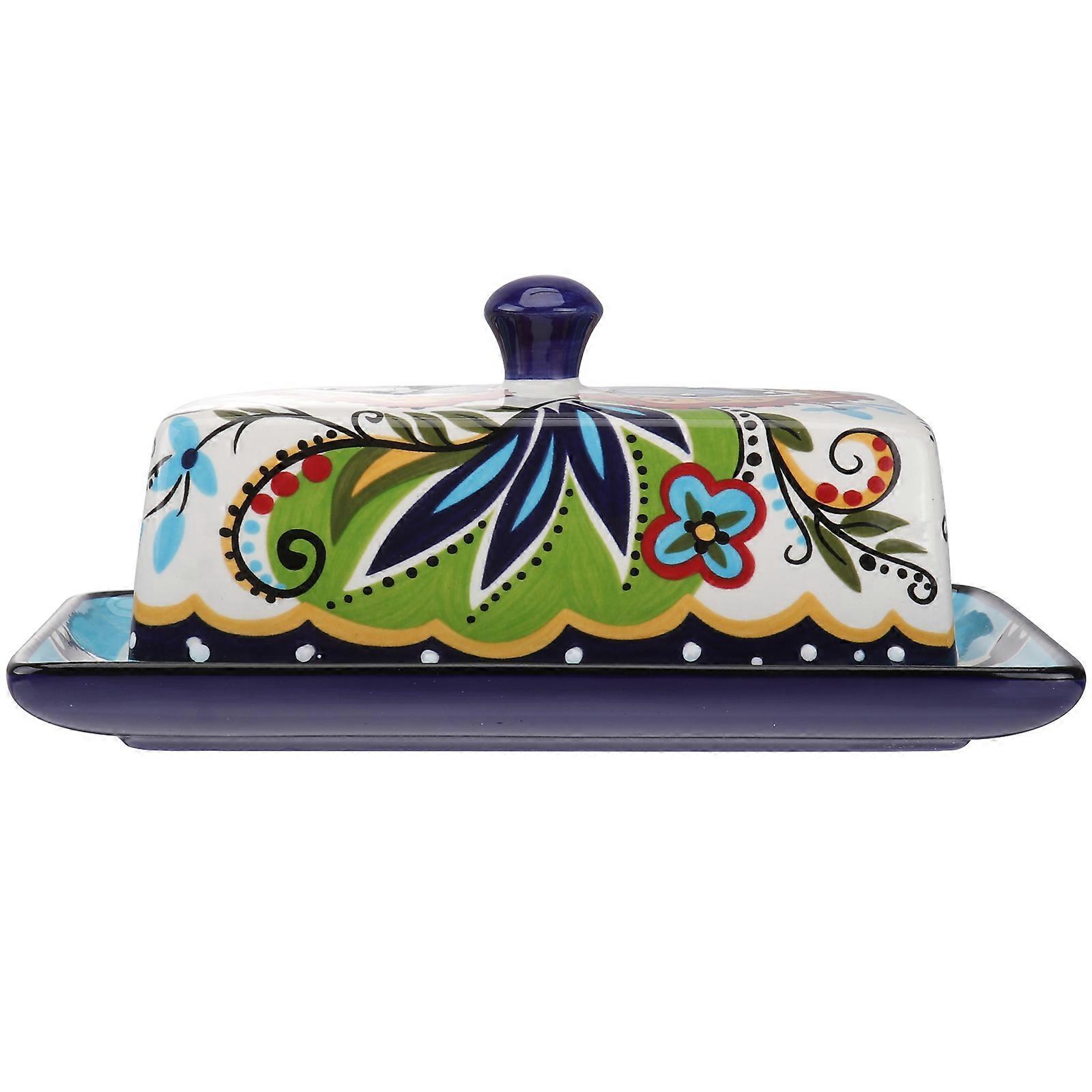Butter Dishes With Lids Butter Plate with Lid Kitchen Tableware Cheese Dish Assorted Color 20.4X11.9X8CM Storage 1 Pc