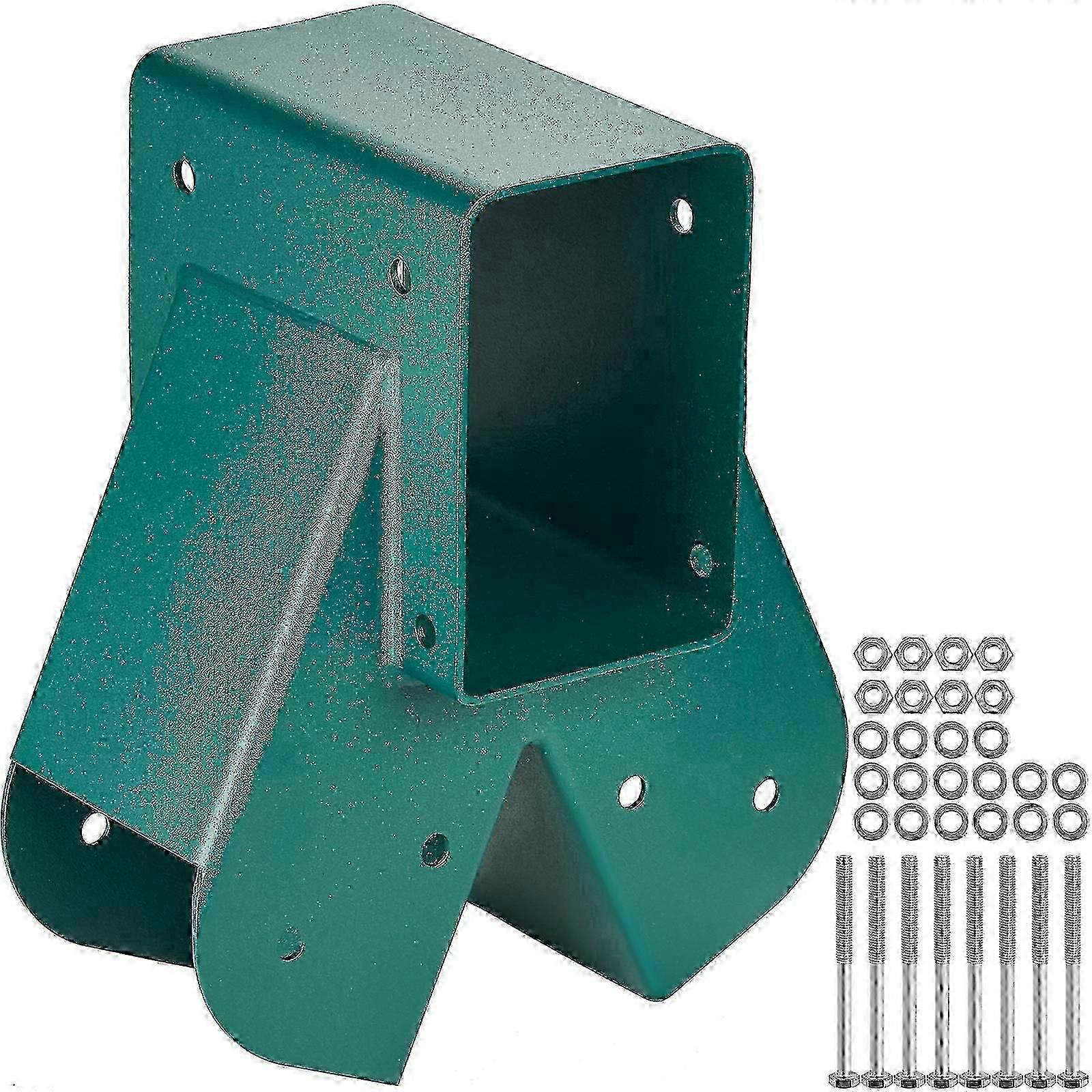 A-Frame Middle Swing Set Brackets, with Mounting Hardware, DIY Swing Set Bracket Swing Set Kit for 4x4 Legs & 4x6 Beam, Green