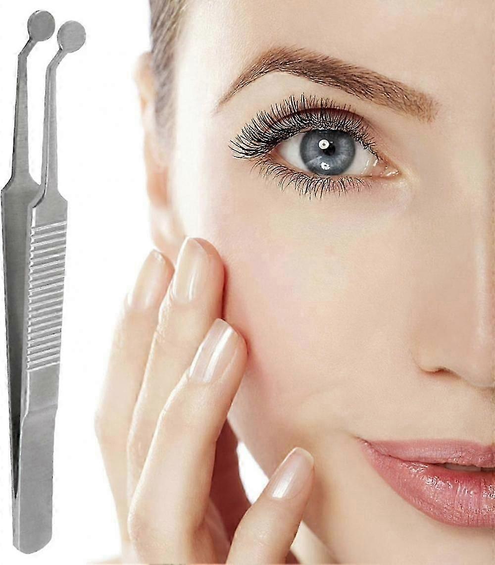 Meibomian Gland Expressor, Professional Forceps Stainless Steel Eyelid Massage Tweezers For Dry Eyes Extraction Tool(silver)