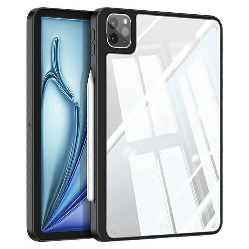 متوافق مع iPad Pro 11 (2024) حافظة TPU + أكريليك + غطاء لوحي مقاوم للصدمات غير لامع