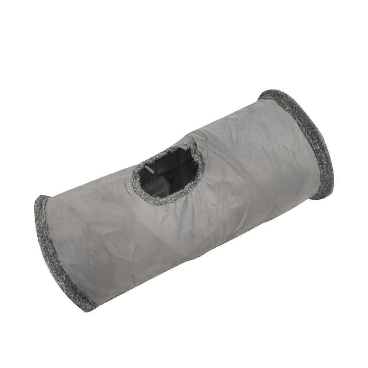 Foldable Cat Tunnel Nest Suede Fabric Cat Bed For Indoor Use For Dogs And Cats Gray Size S