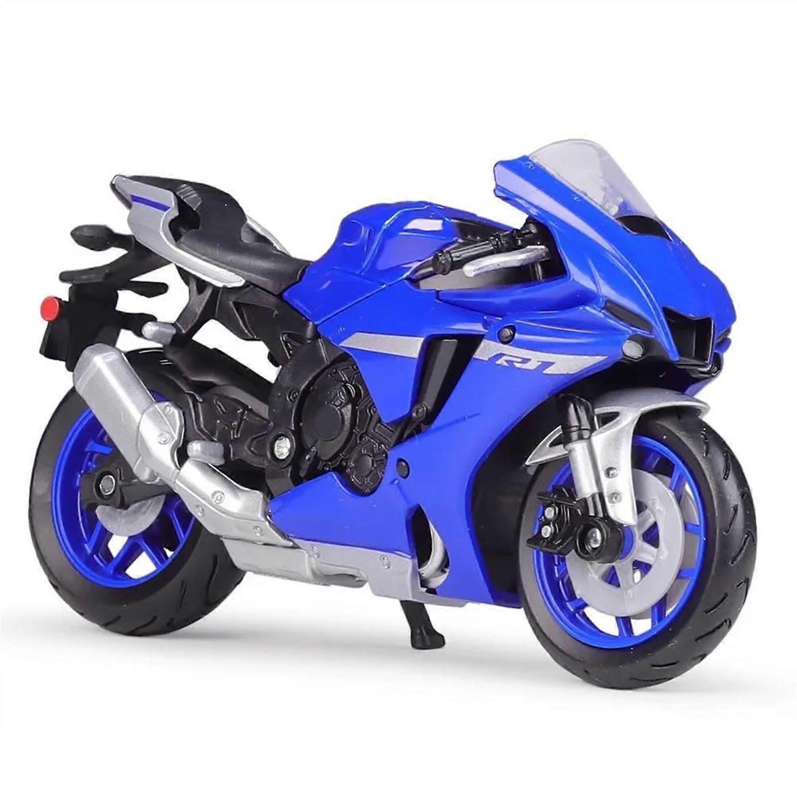 Scale Model Motorcycle Diecast Metal YZFR1 2021 Collectible 1:18 Blue Motorcycle Model Toy