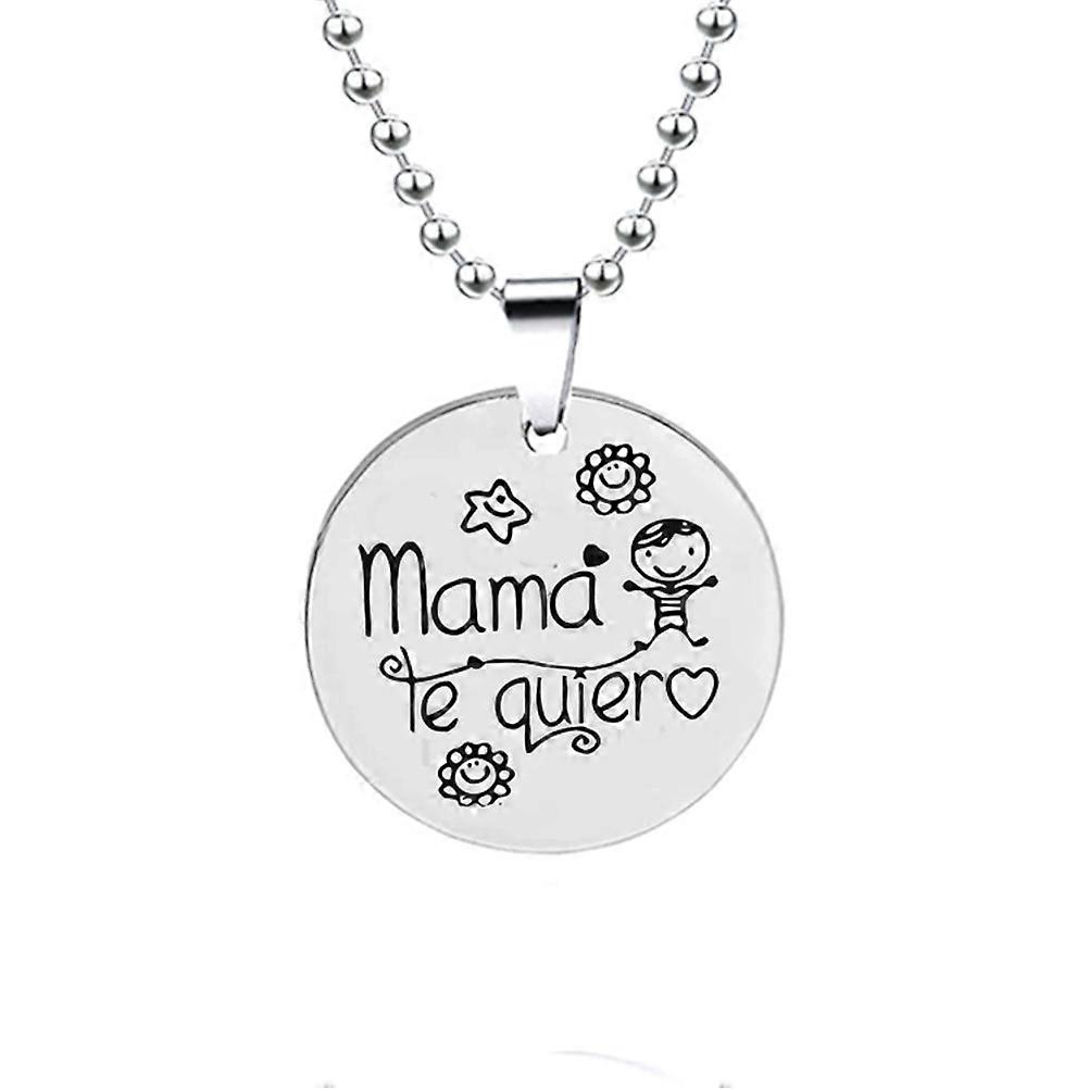 Elegante Halskette für Mütter, Edelstahl, Silber, 2er-Set