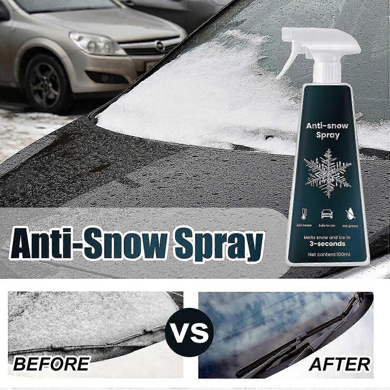 Anti-snow Spray, Instantly Melts Ice & Winter Frost for Car Windshields, Windows, Mirrors, Key Locks