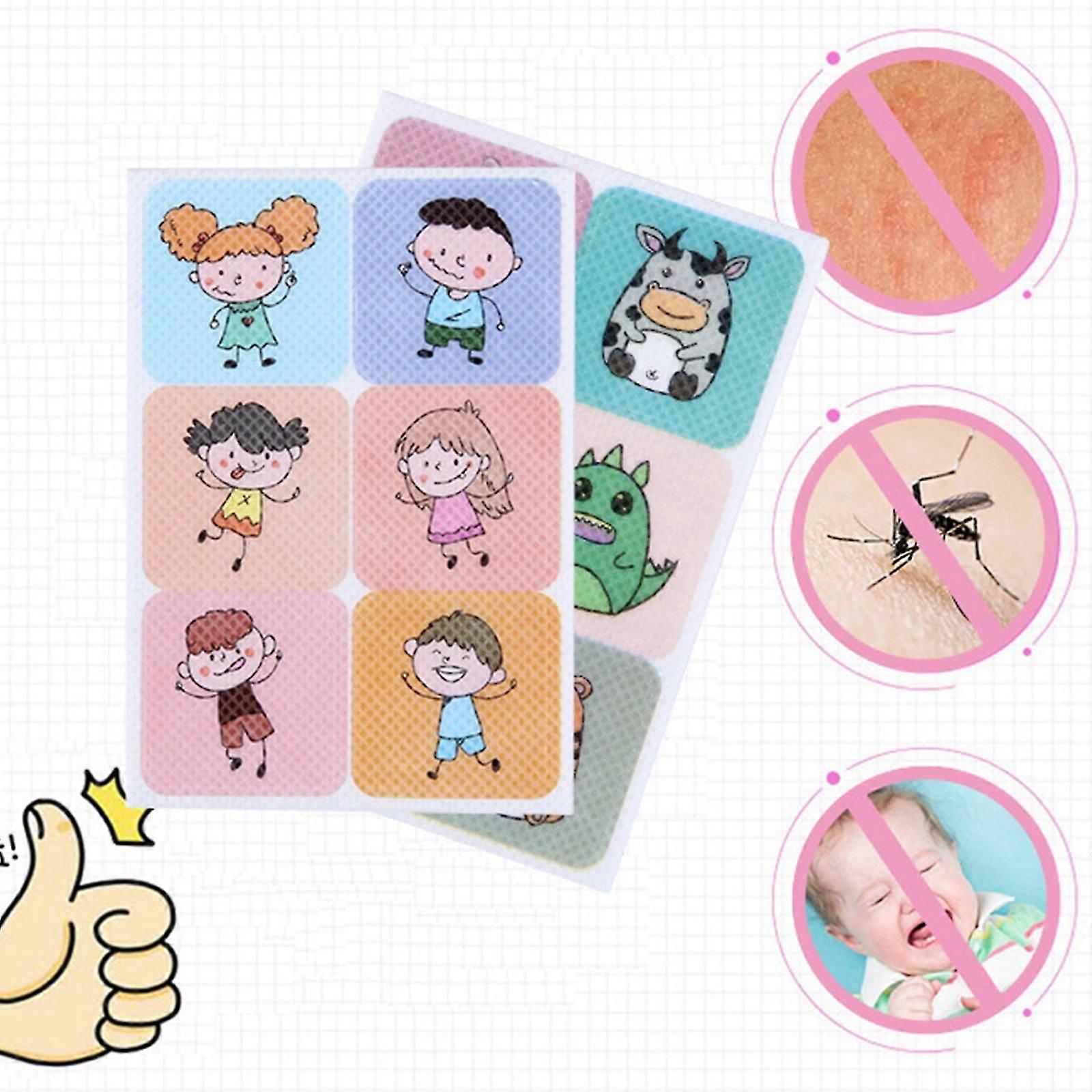 ملصق طارد البعوض الكرتوني قناع محمول للرضع والطفل ملصق بارد زيت أساسي لفائف البعوض ملصق (36 قطعة نمط عشوائي)