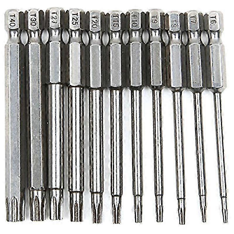 11pcs 75mm S2 Steel Hexagonal Torx Drill Bit Screwdriver Set Manual Screwdriver Screwdriver Set