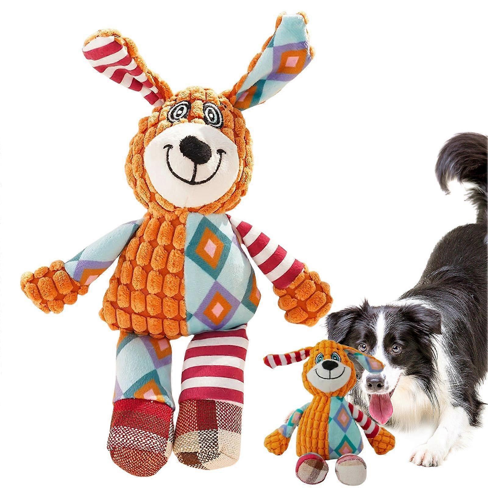 Plush Squeaky Toy for Dogs, Chew Resistant Interactive Toy, Indestructible Plush Puppy Toy for Aggressive Chewers
