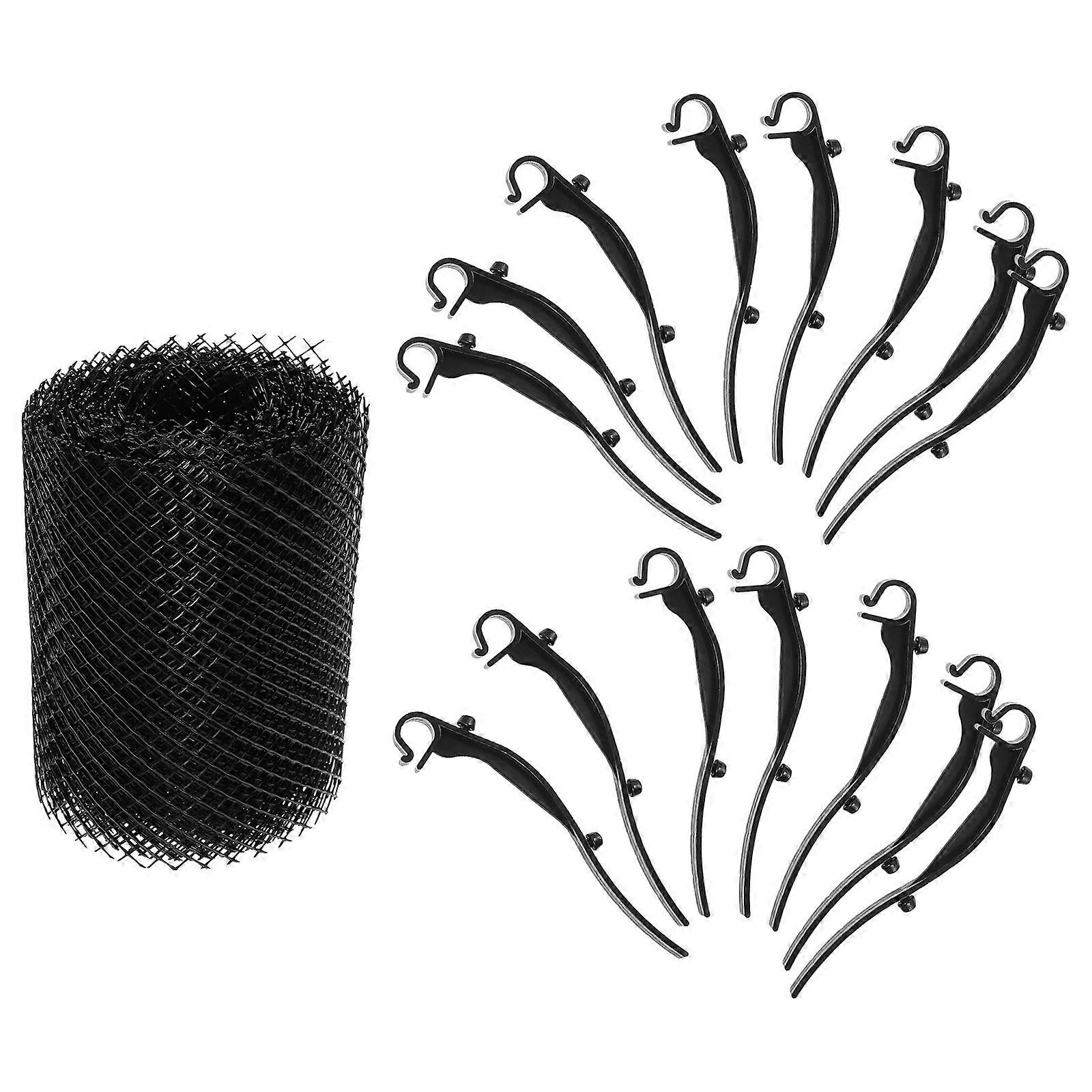Plastic Gutter Guard Mesh with Fastening Stakes – Durable Leaf and Debris Protection for Garden and Balcony Gutters, Easy Installation, Clogging
