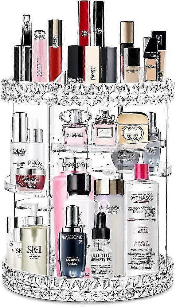 360 Rotating Acrylic Makeup Organiser - Compact Vanity Storage Solution