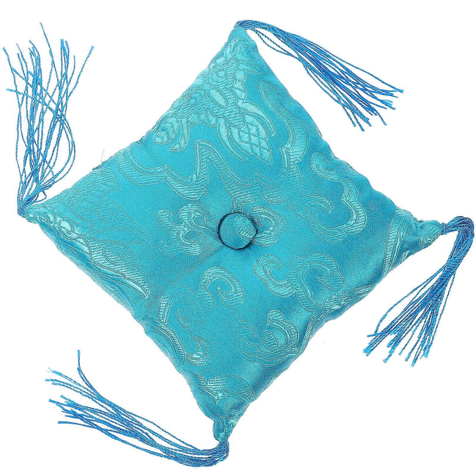 Nepal Style Singing Bowl Cushion Pad Handmade Buddhist Accessory for Meditation Yoga Durable Brocade Design Random Color