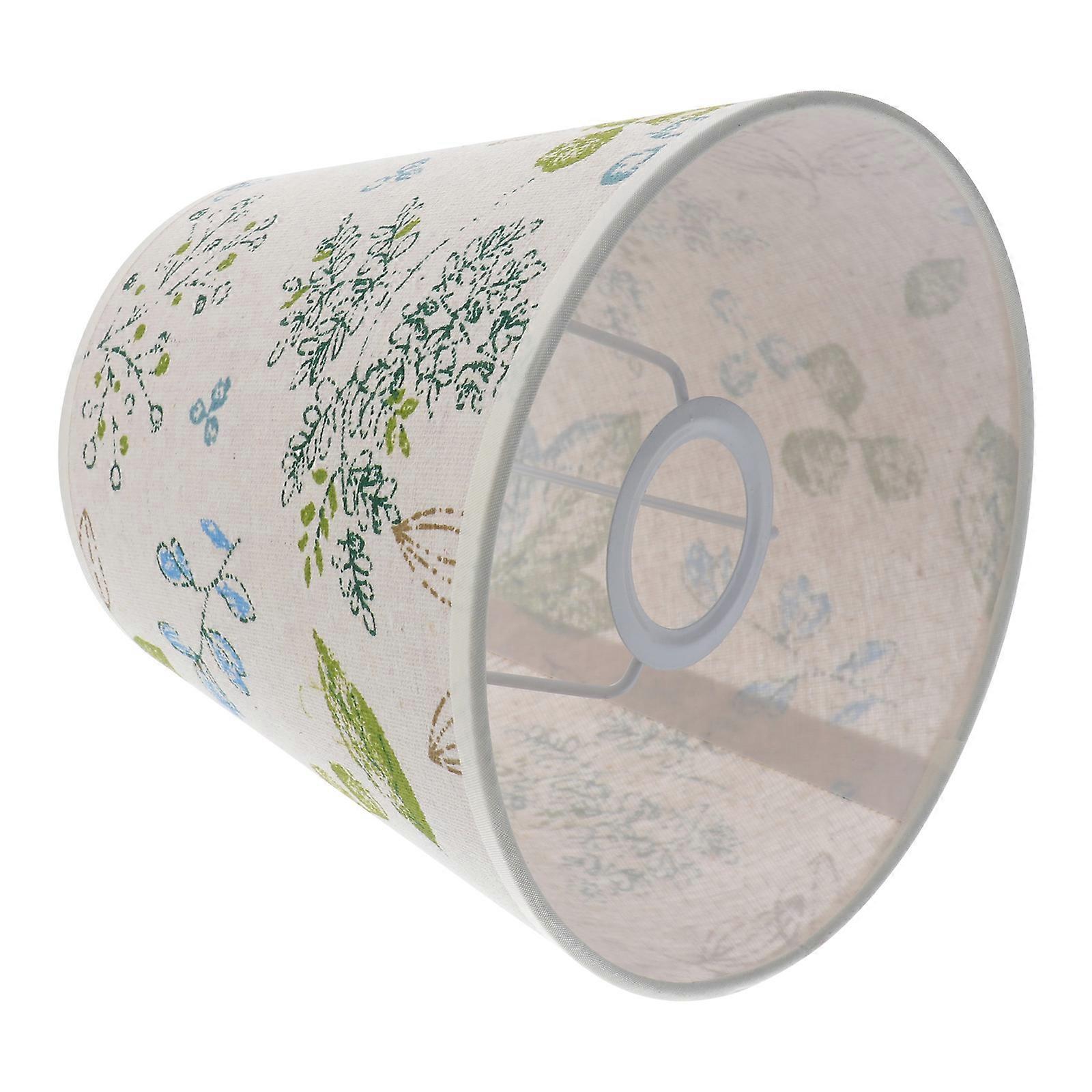 Lampshades Linen with Print Round Top Ivory 19.00X17.00X13.00CM Decorative Lighting Table Lamp 1Pc