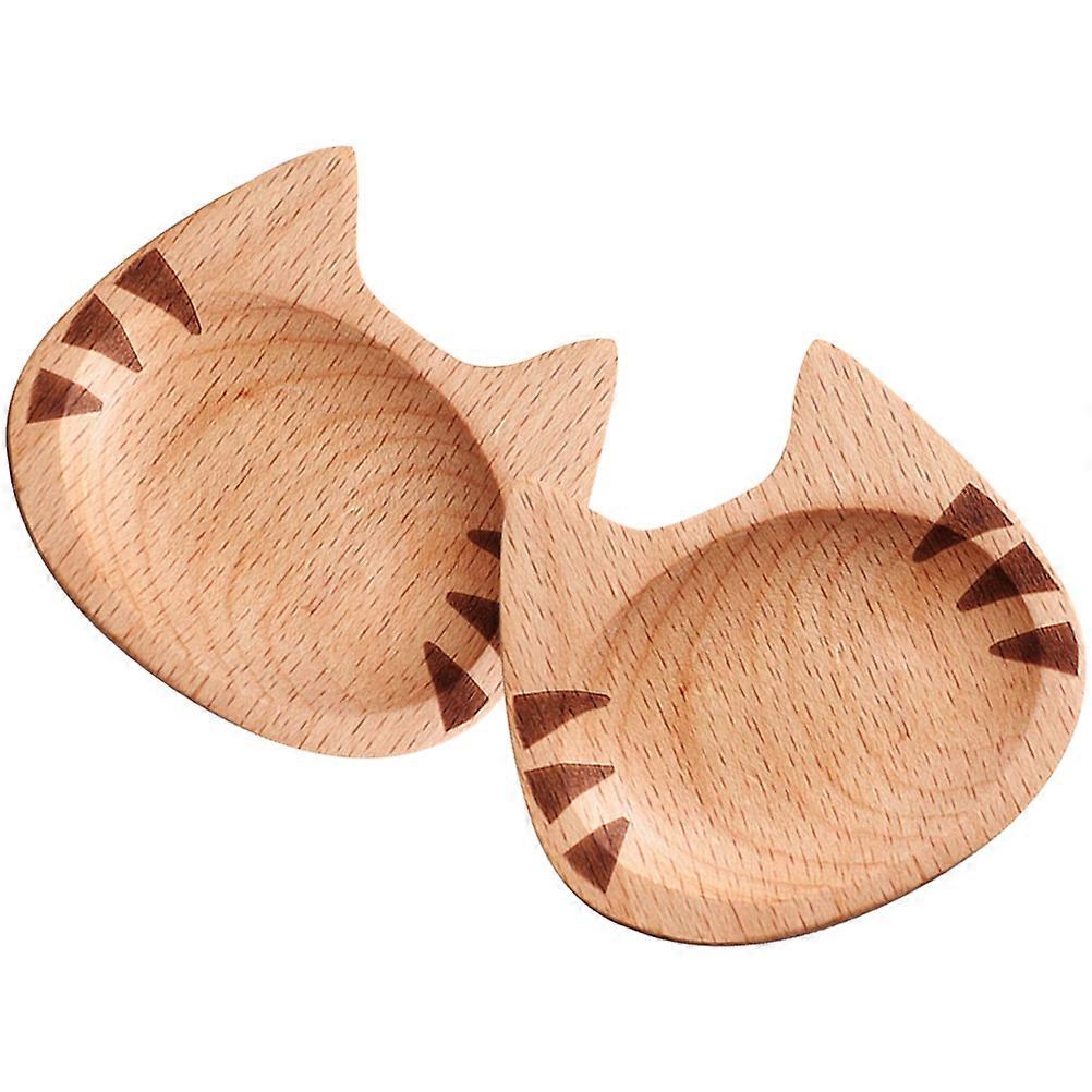 Kreslené talíře koření držák na ovoce a ořechy jednoduchý design světle hnědý 7,2x7x0,8cm 2ks