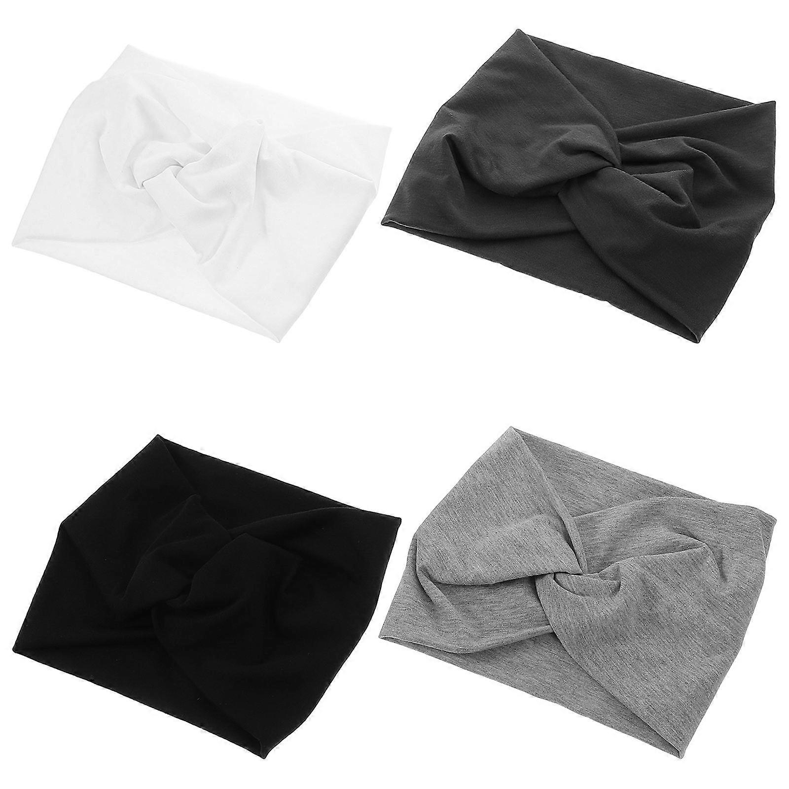 Yoga Headband Wide Headbands for Women Elastic Sweat Absorption 4Pcs Set