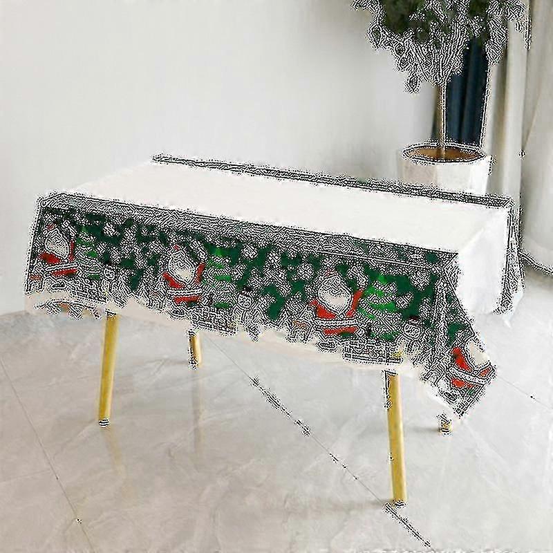 Disposable Christmas Tablecloth, Rectangular Cartoon PE Tablecloth Decoration