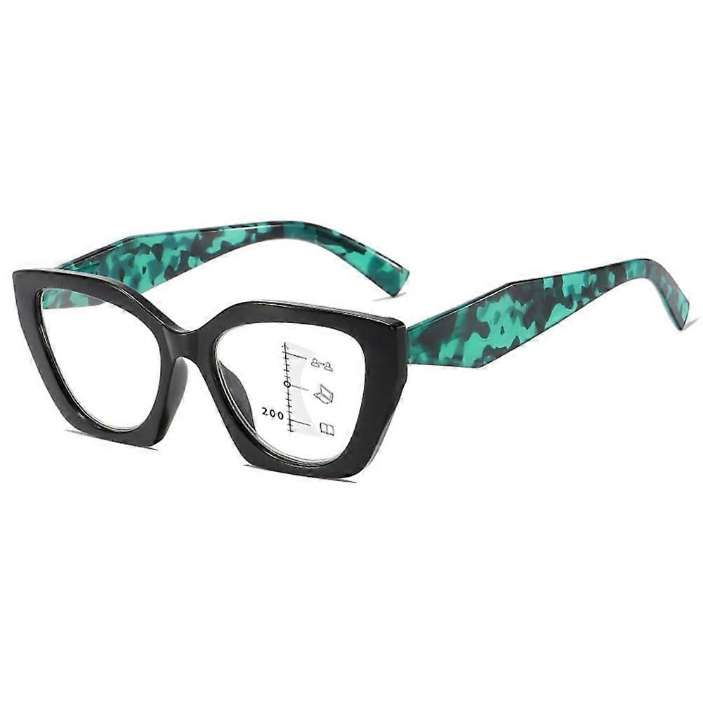 Multifocal Progressive Reading Glasses Blue Light Filter Tortoiseshell 1X Black 2.0x